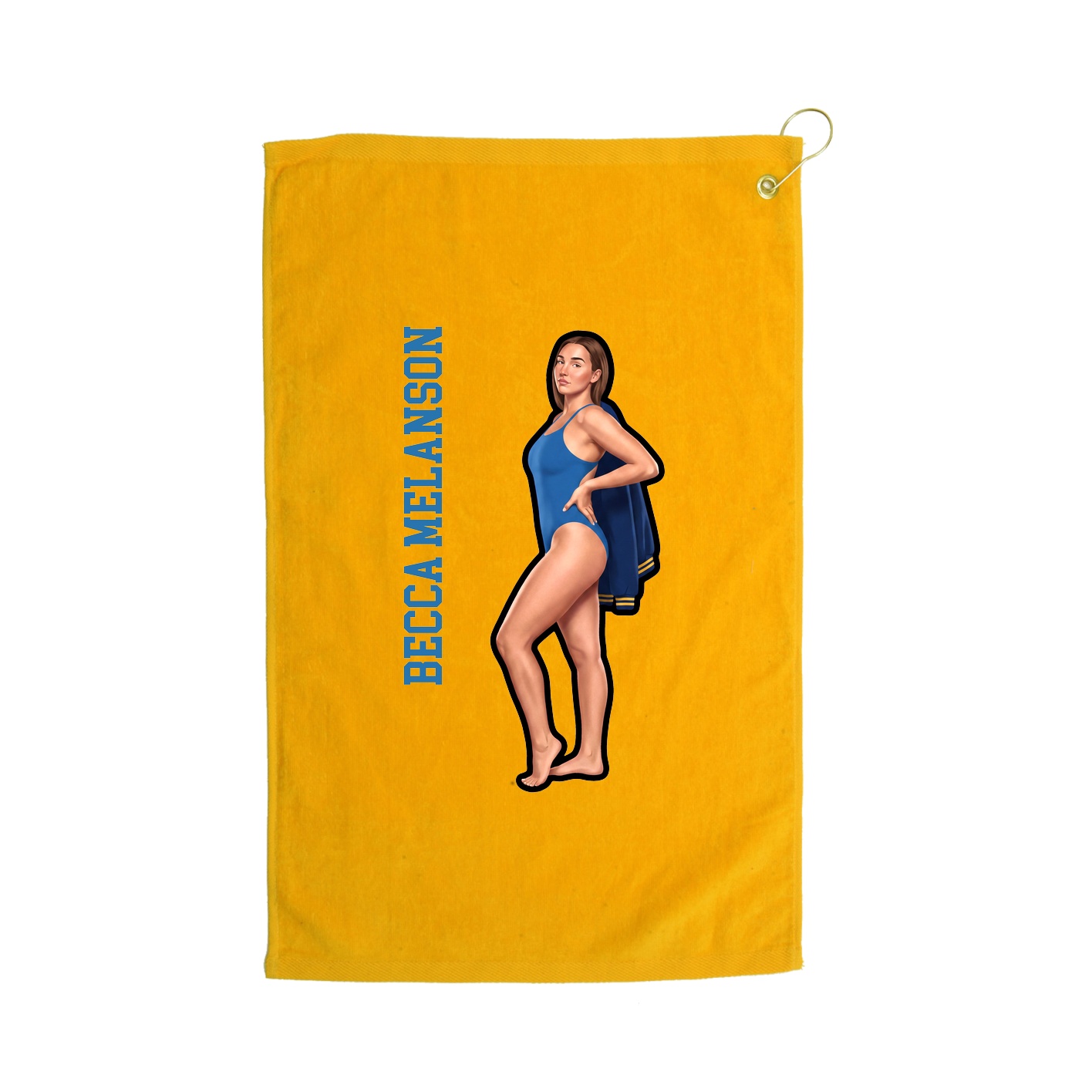 Golf Towel — Name Vertical in Gold