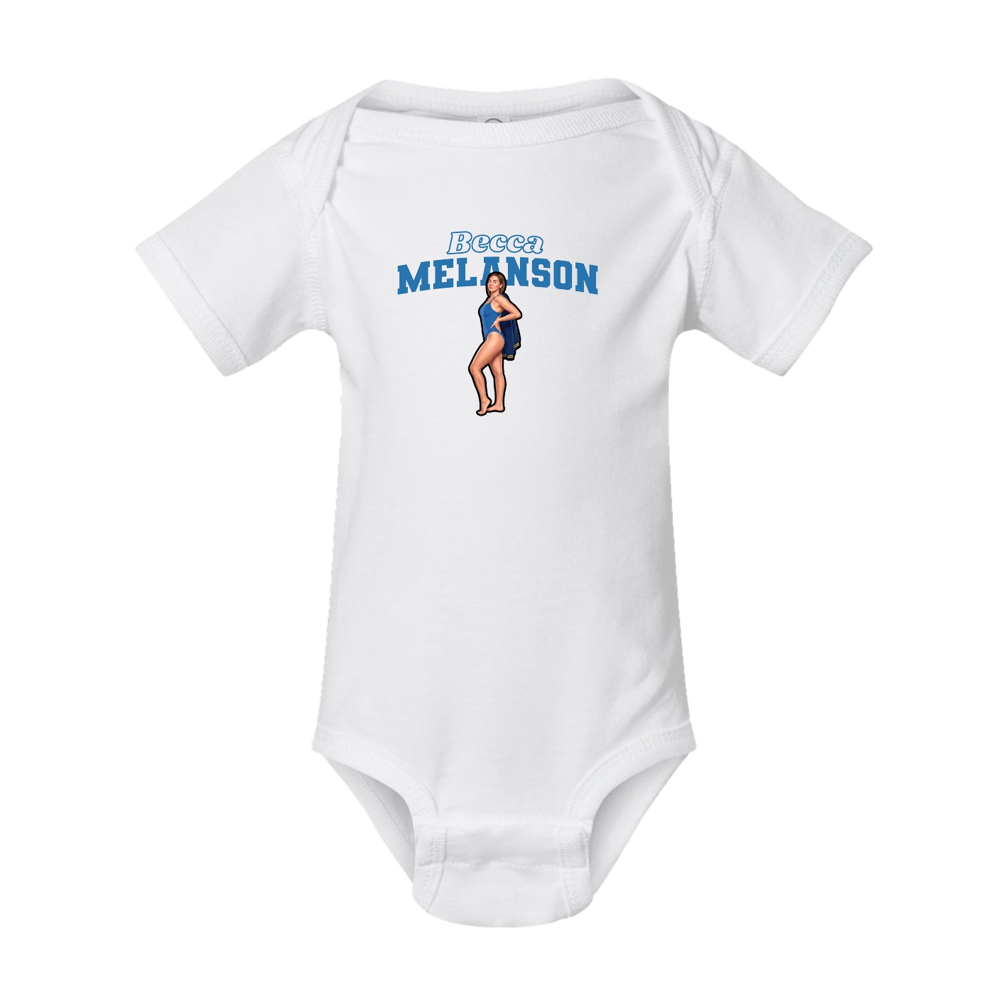 Baby Onesie — Name Arch in White