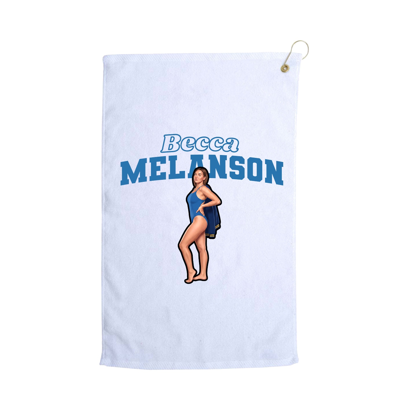 Golf Towel — Name Arch in White