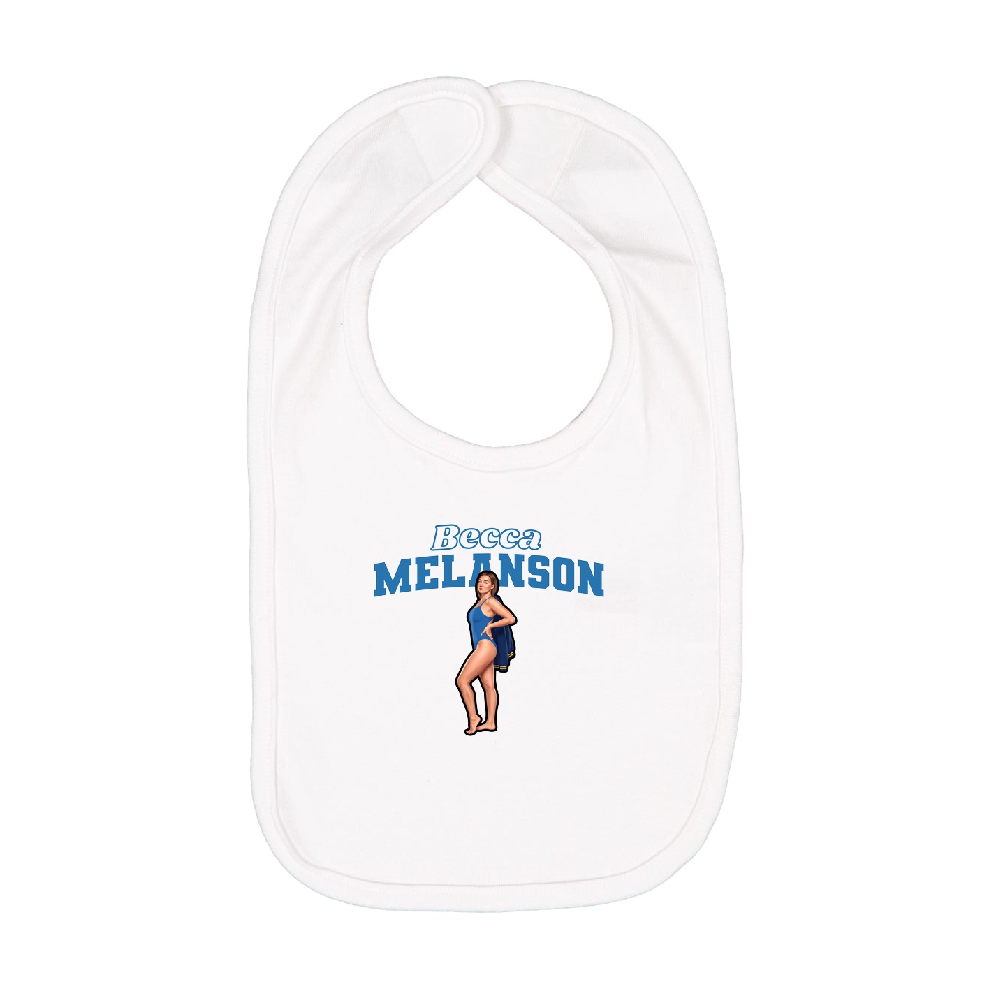 Infant Bib — Name Arch in White