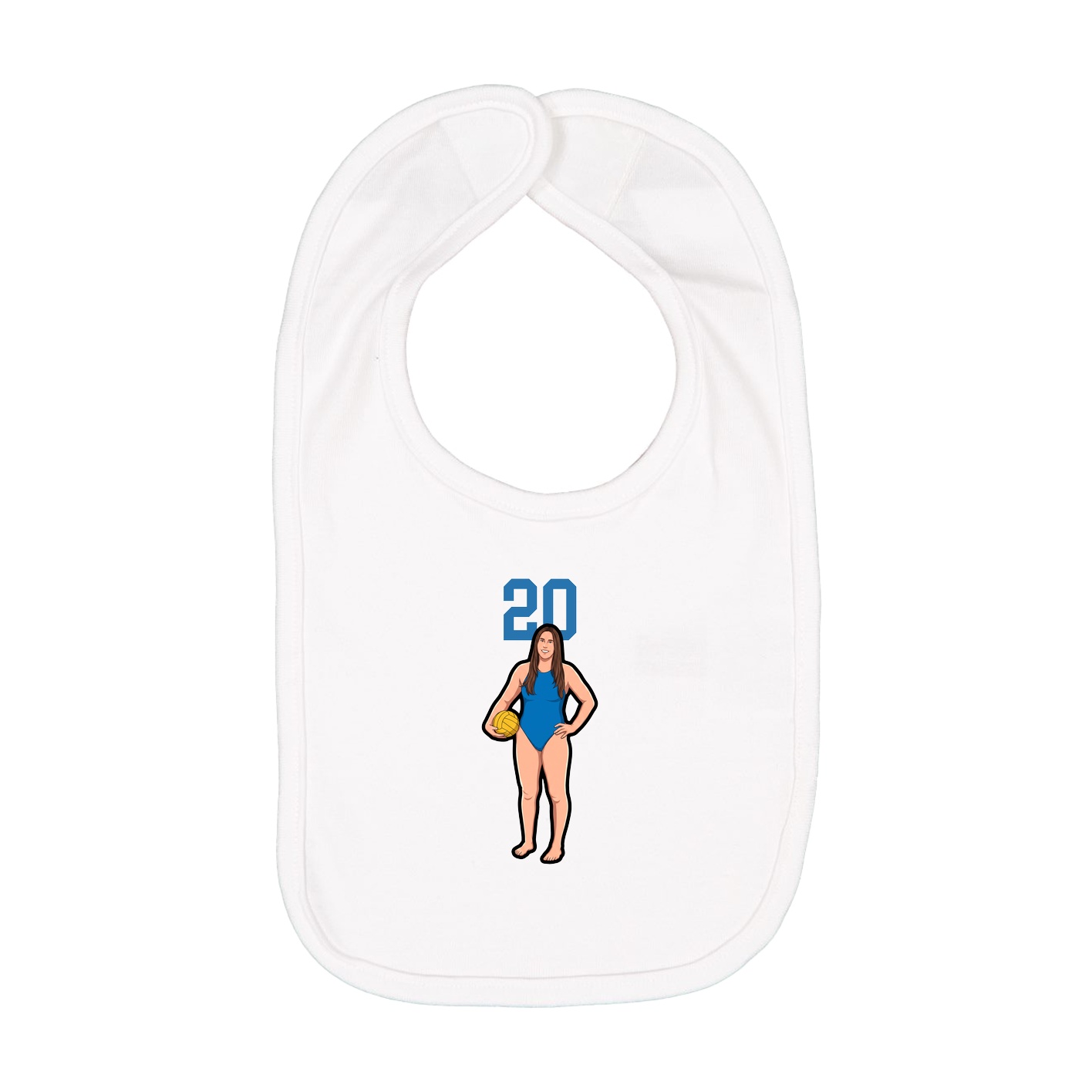 Infant Bib — Number Top in White