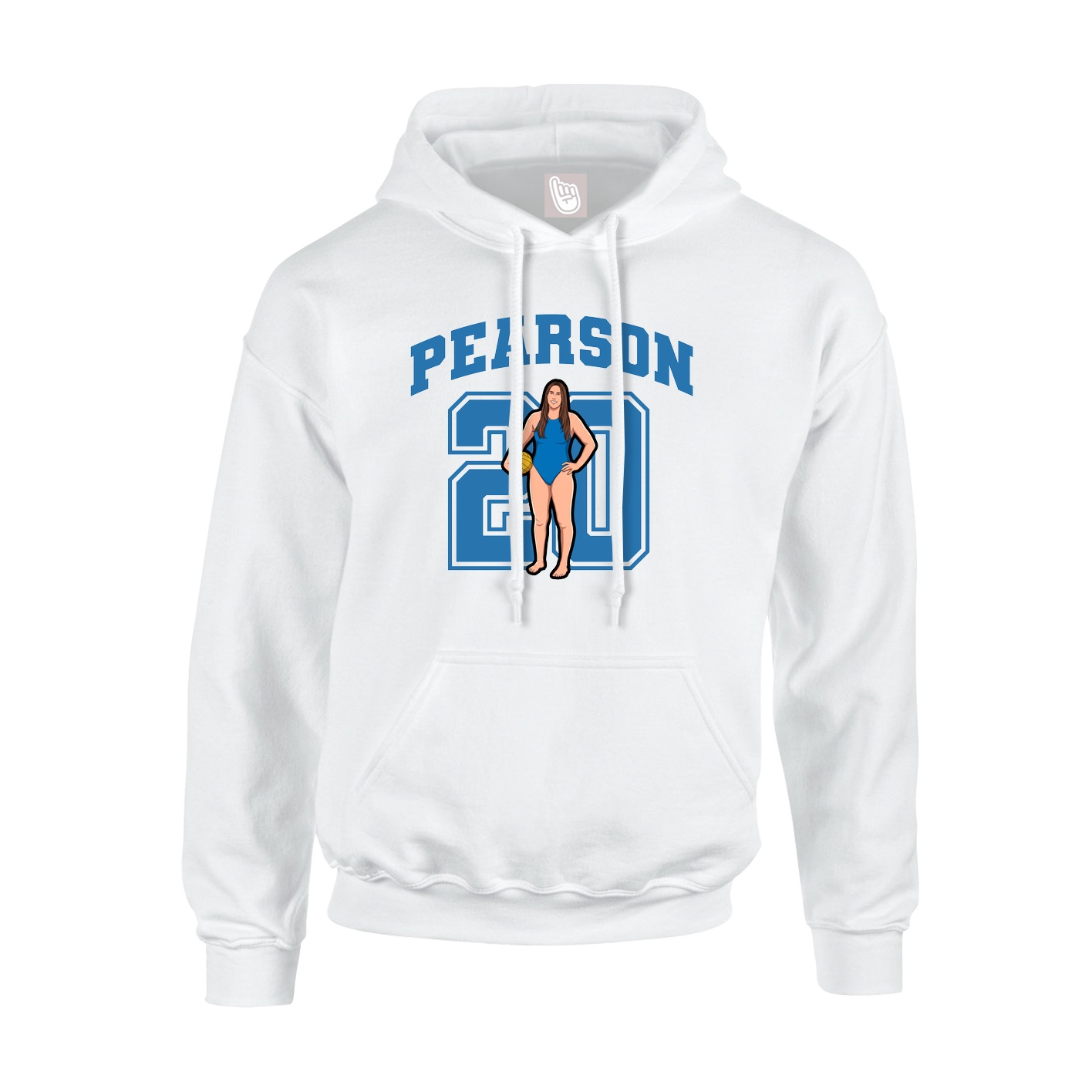 Hoodie — Number in White