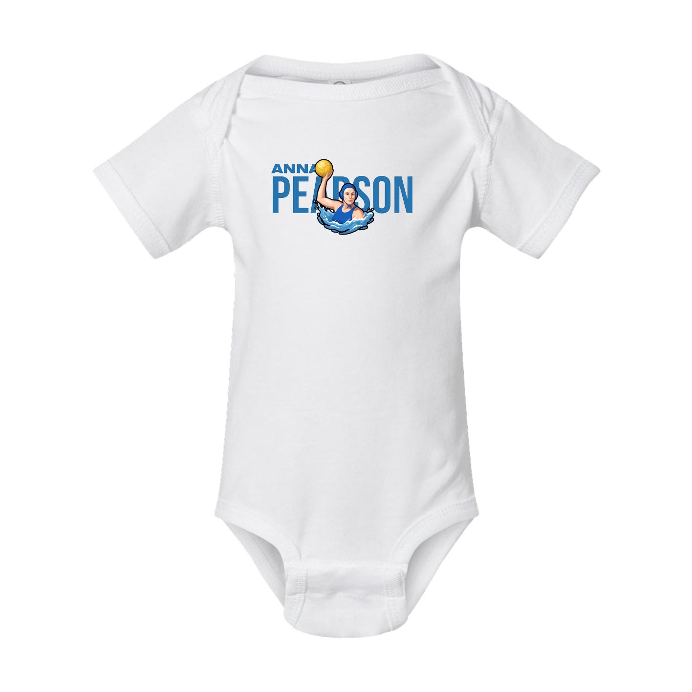 Baby Onesie — Player Name in White