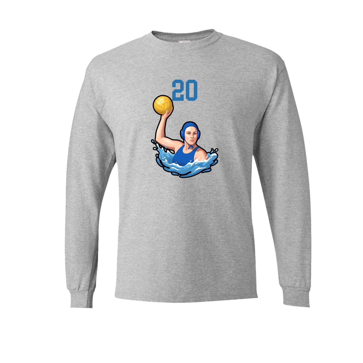 Long Sleeve Tee — Number Top in Grey