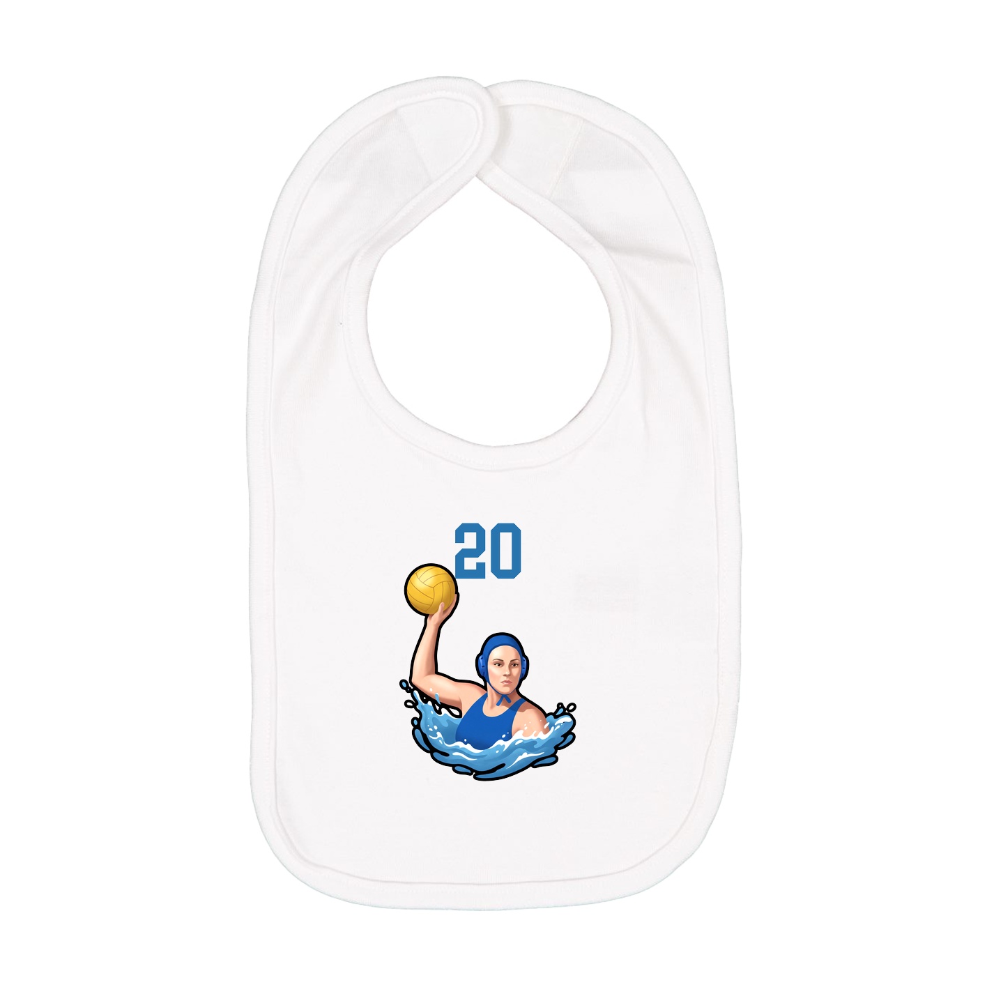 Infant Bib — Number Top in White