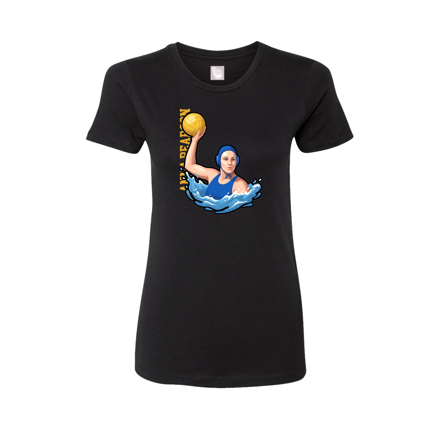 Fitted Women's Tee — Name Vertical in Black