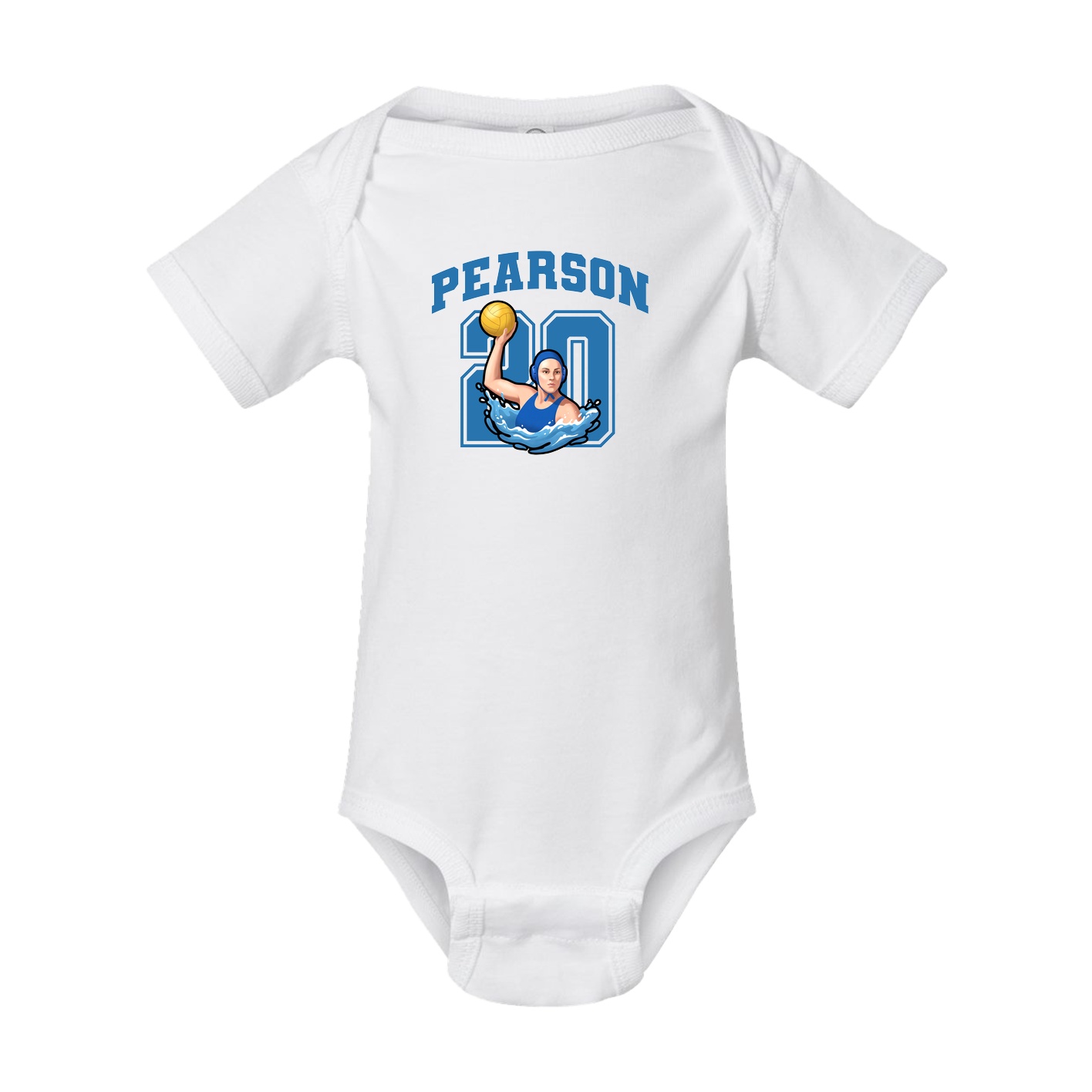 Baby Onesie — Number in White