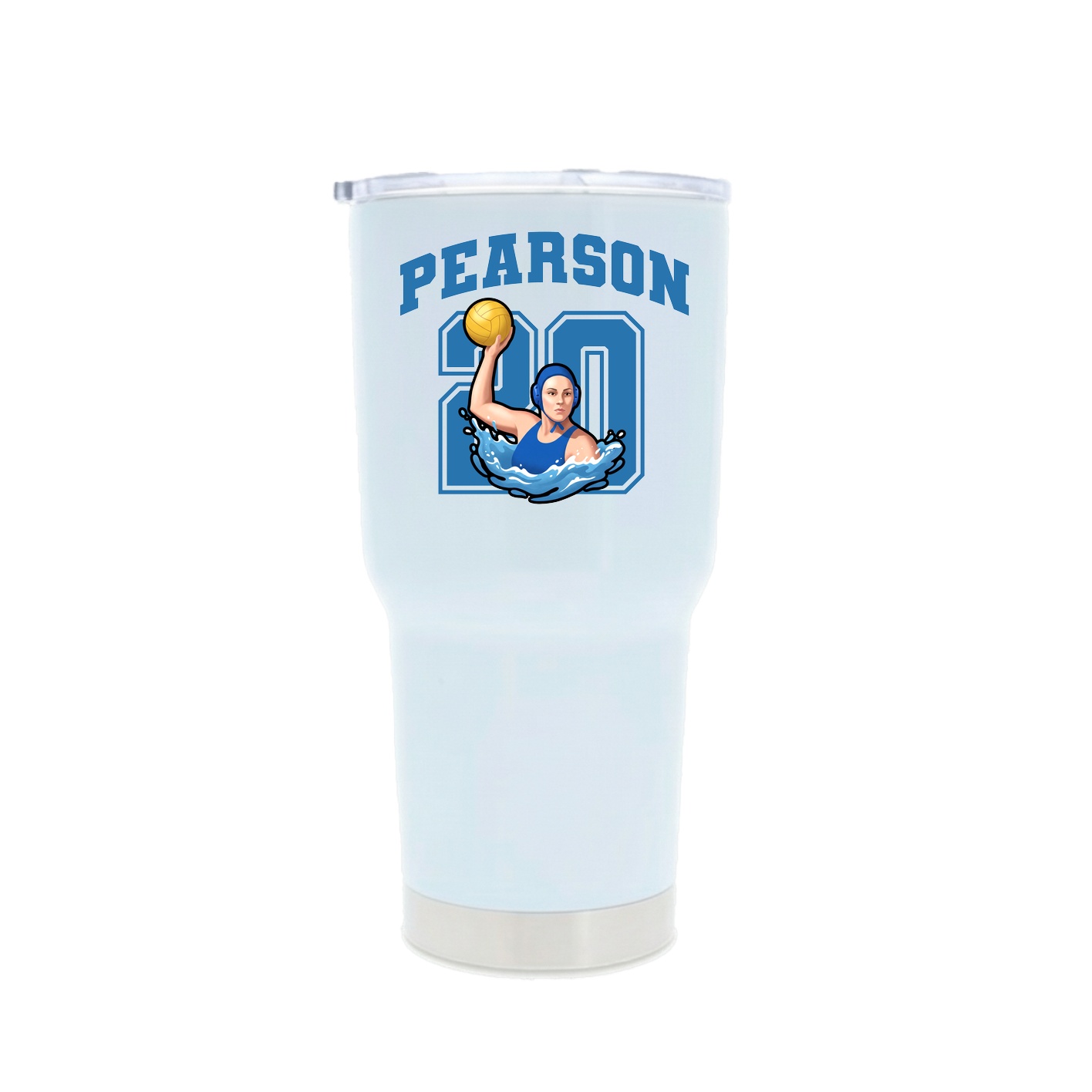 30oz Stainless Steel Tumbler — Number in White