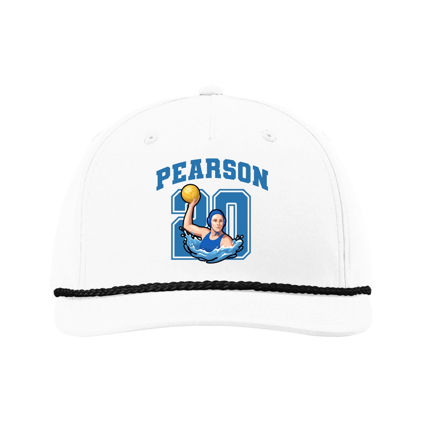 Five-Panel Classic Rope Cap — Number in White