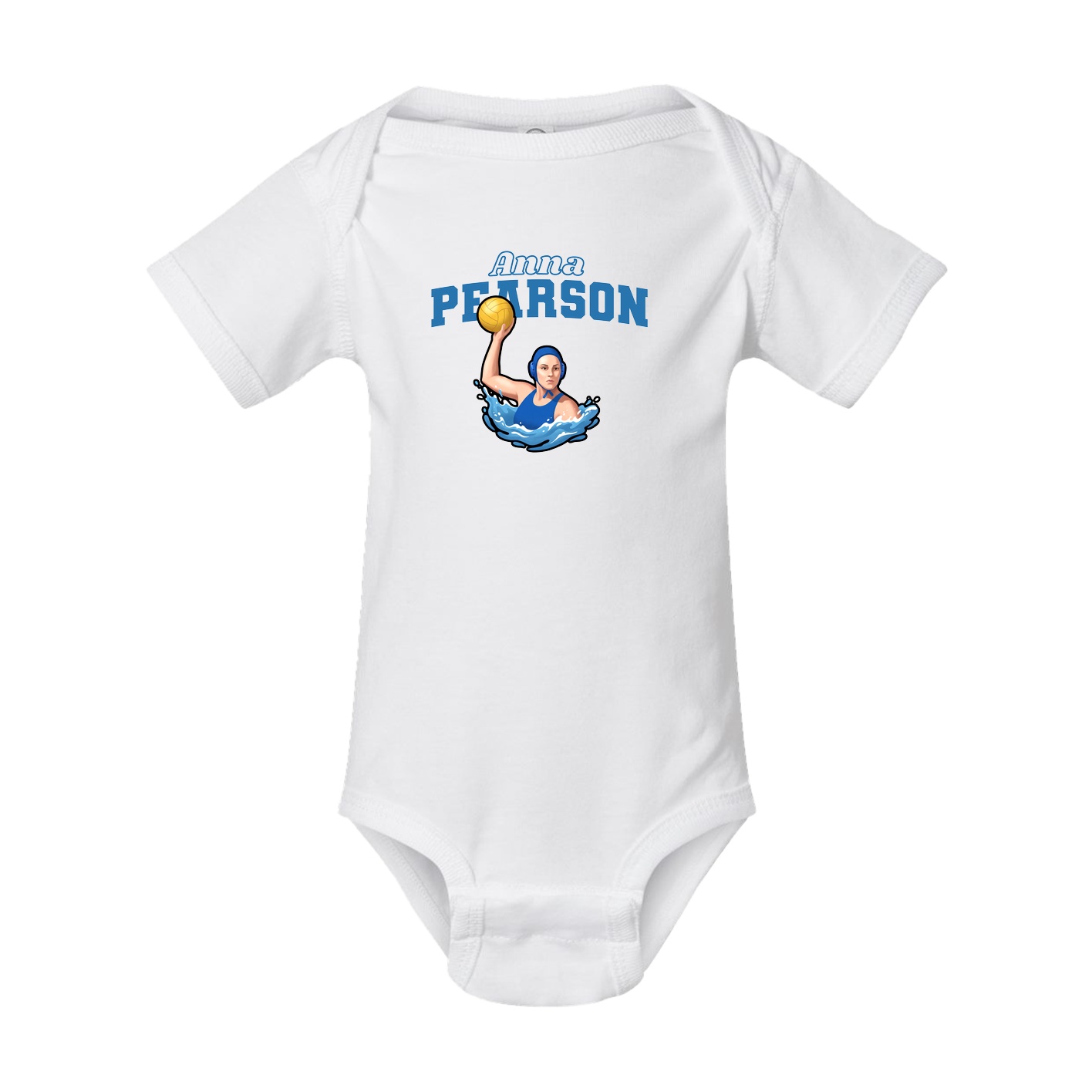 Baby Onesie — Name Arch in White