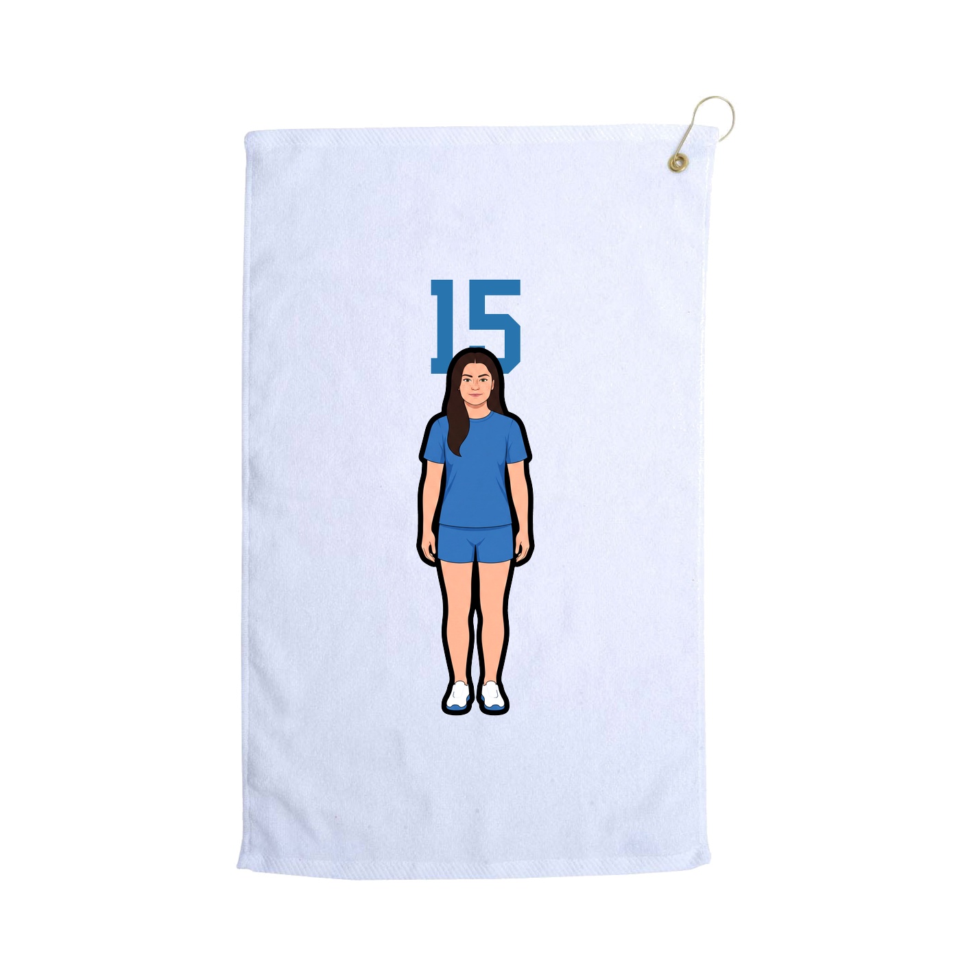 Golf Towel — Number Top in White