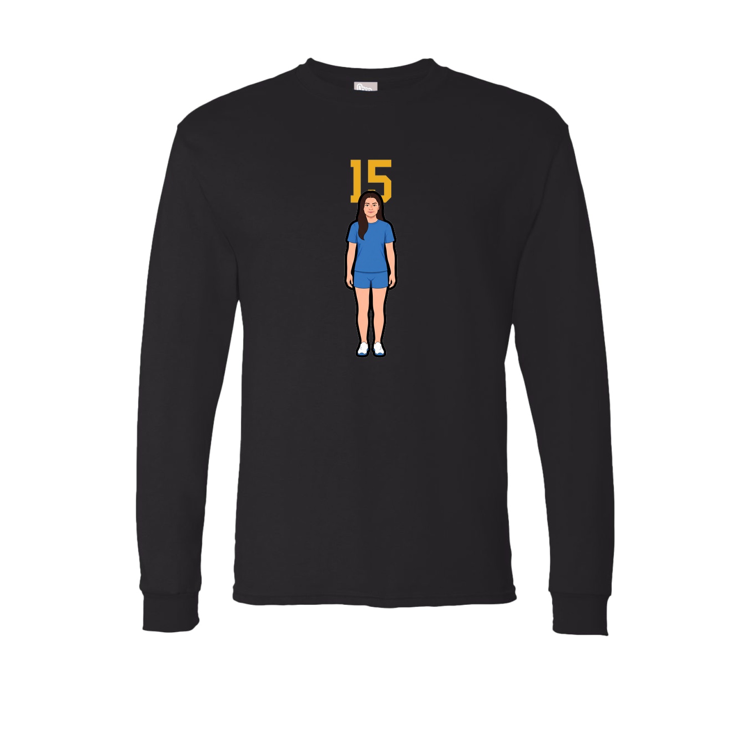 Long Sleeve Tee — Number Top in Black