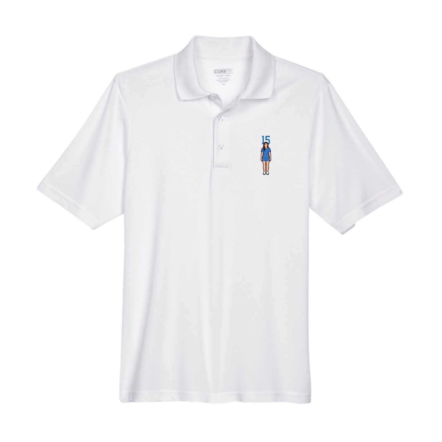 Performance Polo — Number Top in White