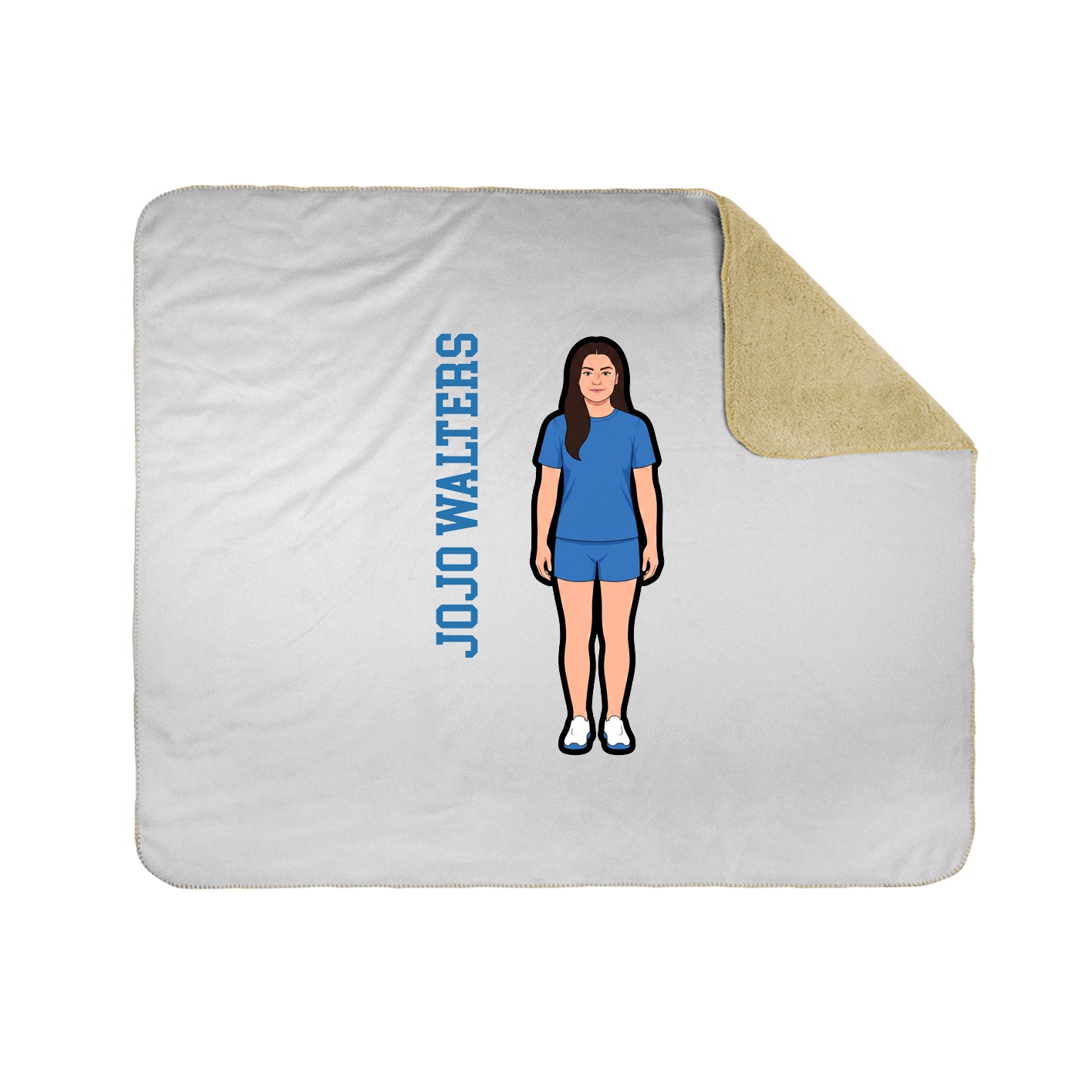 Throw Blanket — Name Vertical in White