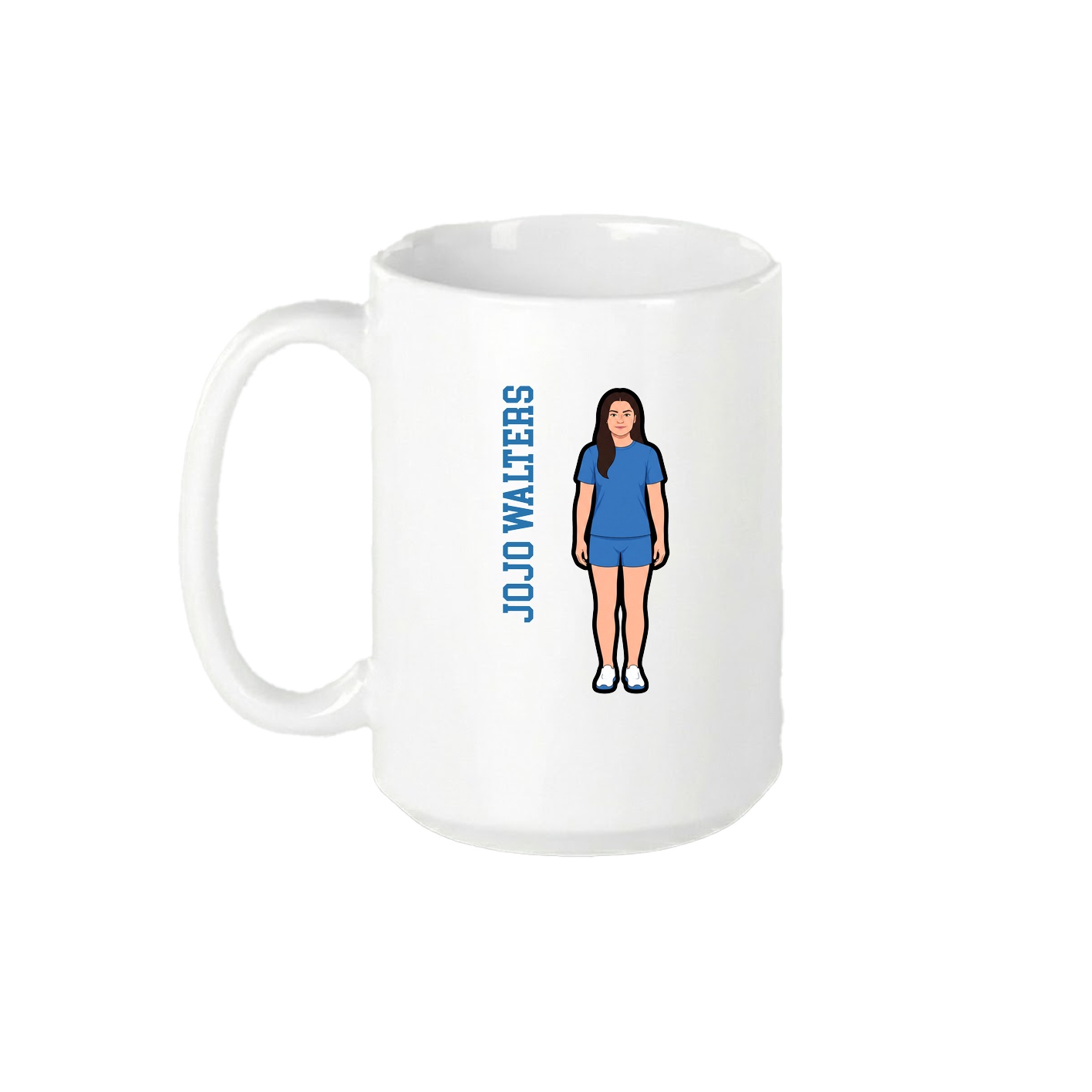 15oz Coffee Mug — Name Vertical in White