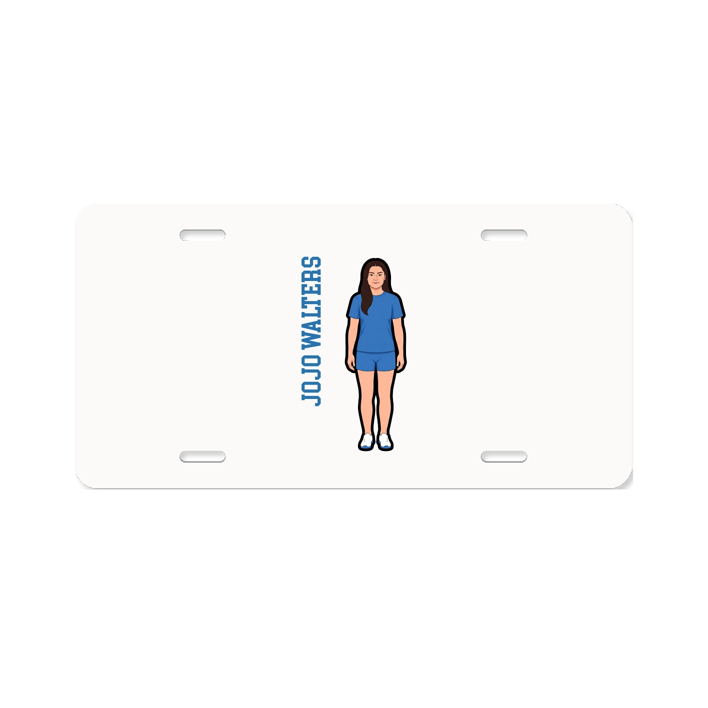 License Plate — Name Vertical in Classic