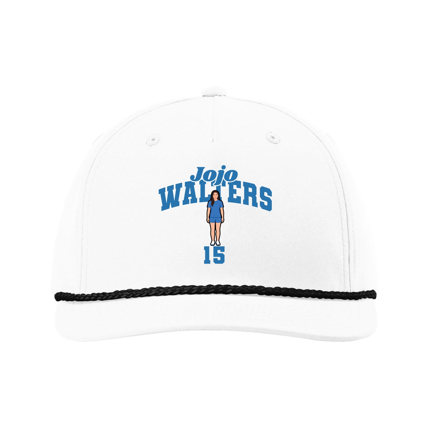 Five-Panel Classic Rope Cap — Signature Arch in White