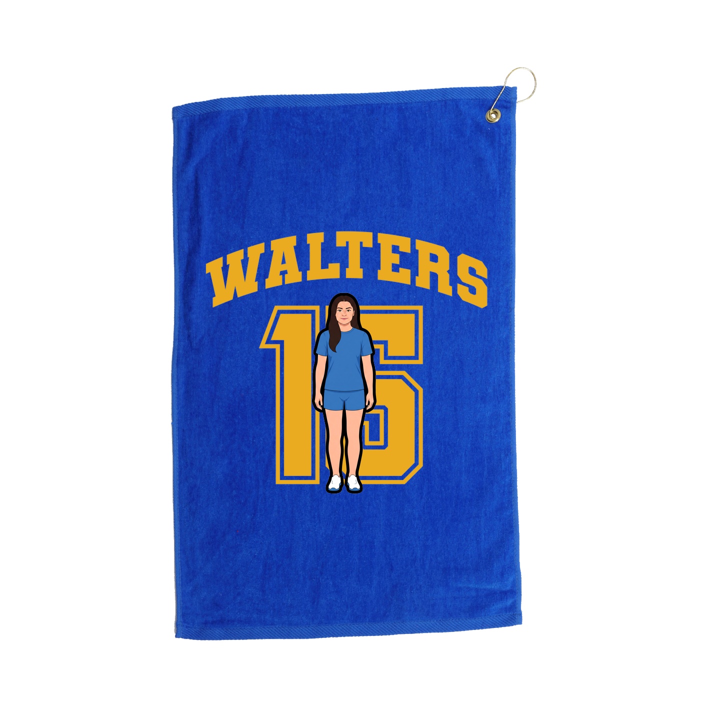 Golf Towel — Number in Royal