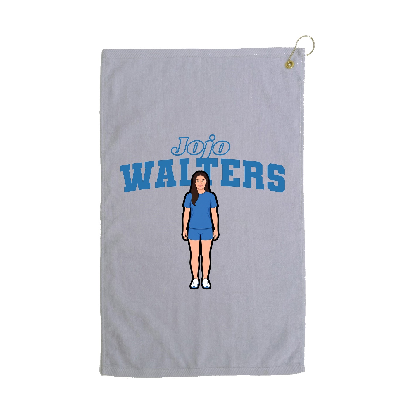 Golf Towel — Name Arch in Grey