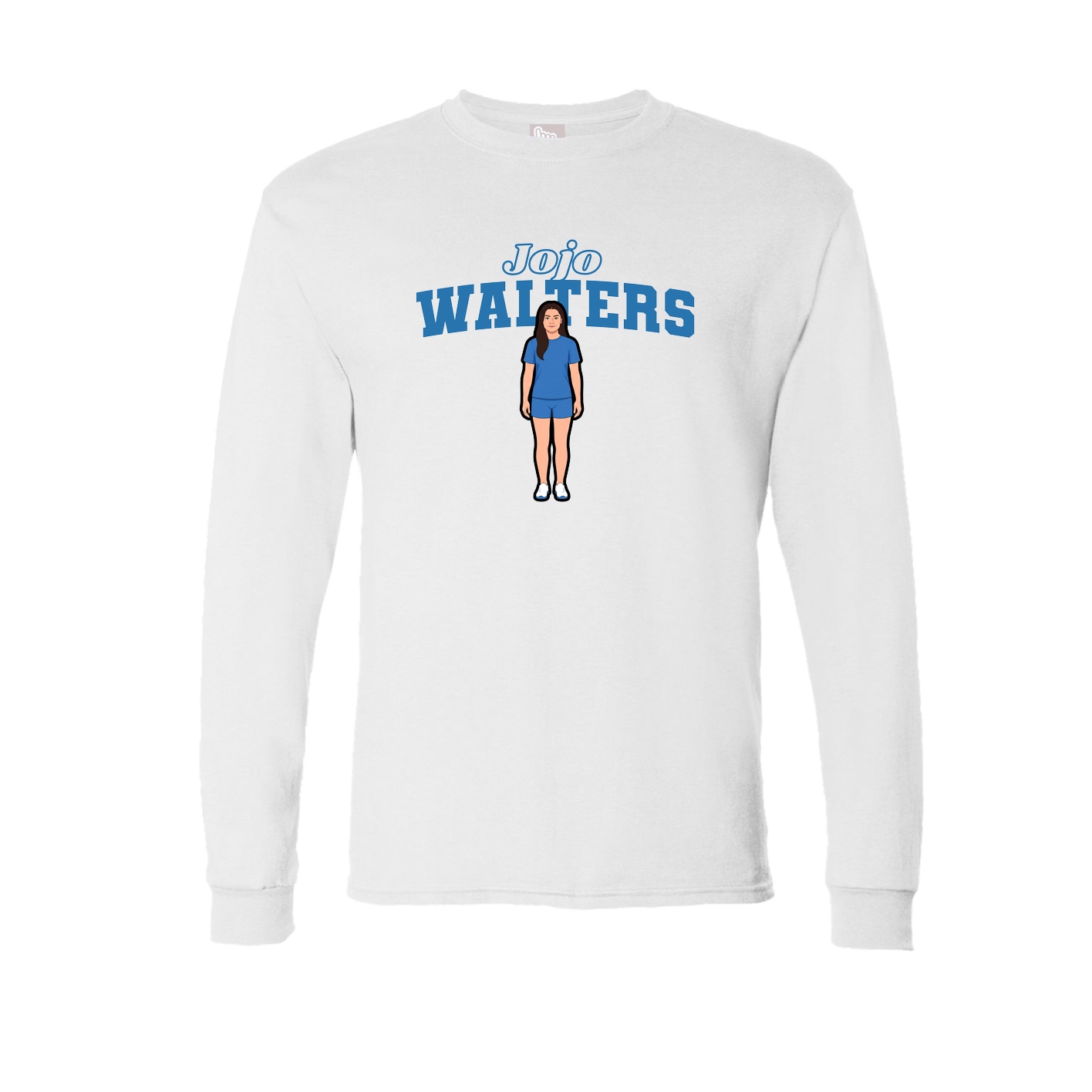 Long Sleeve Tee — Name Arch in White