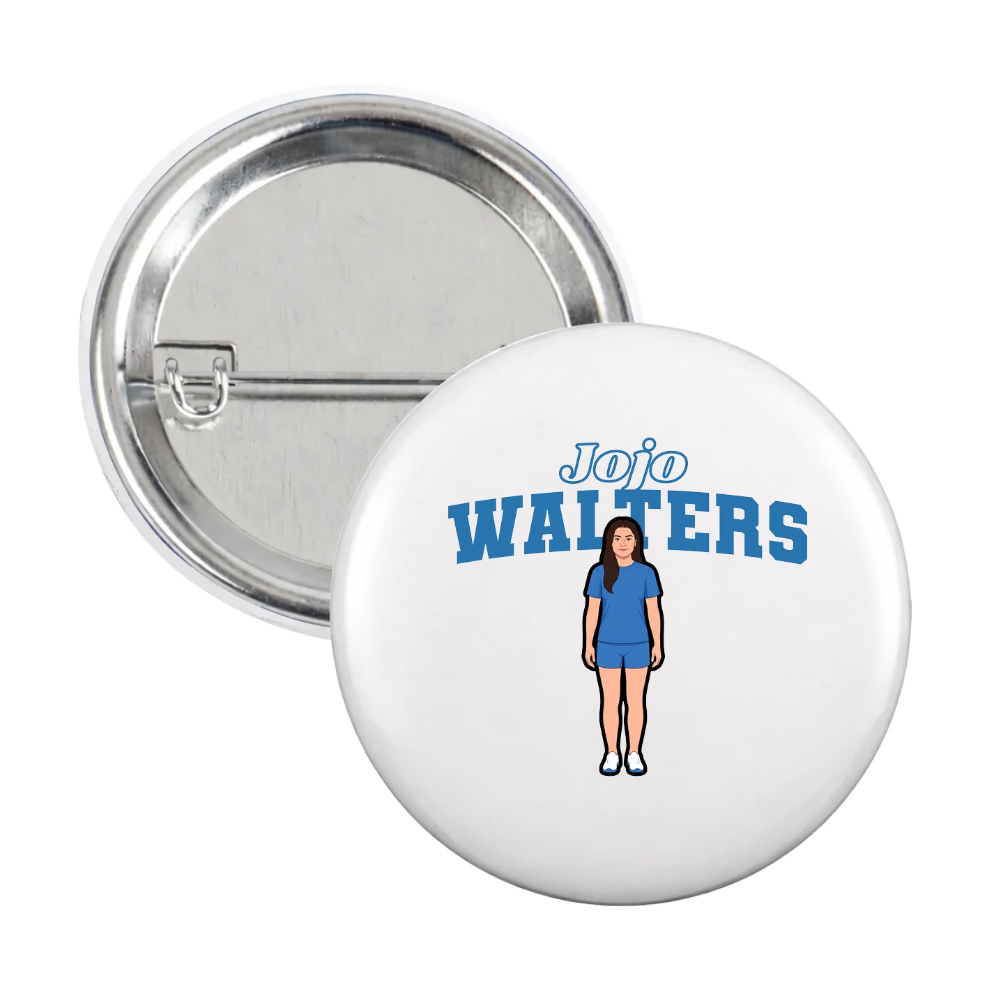 Game Day Button — Name Arch in White