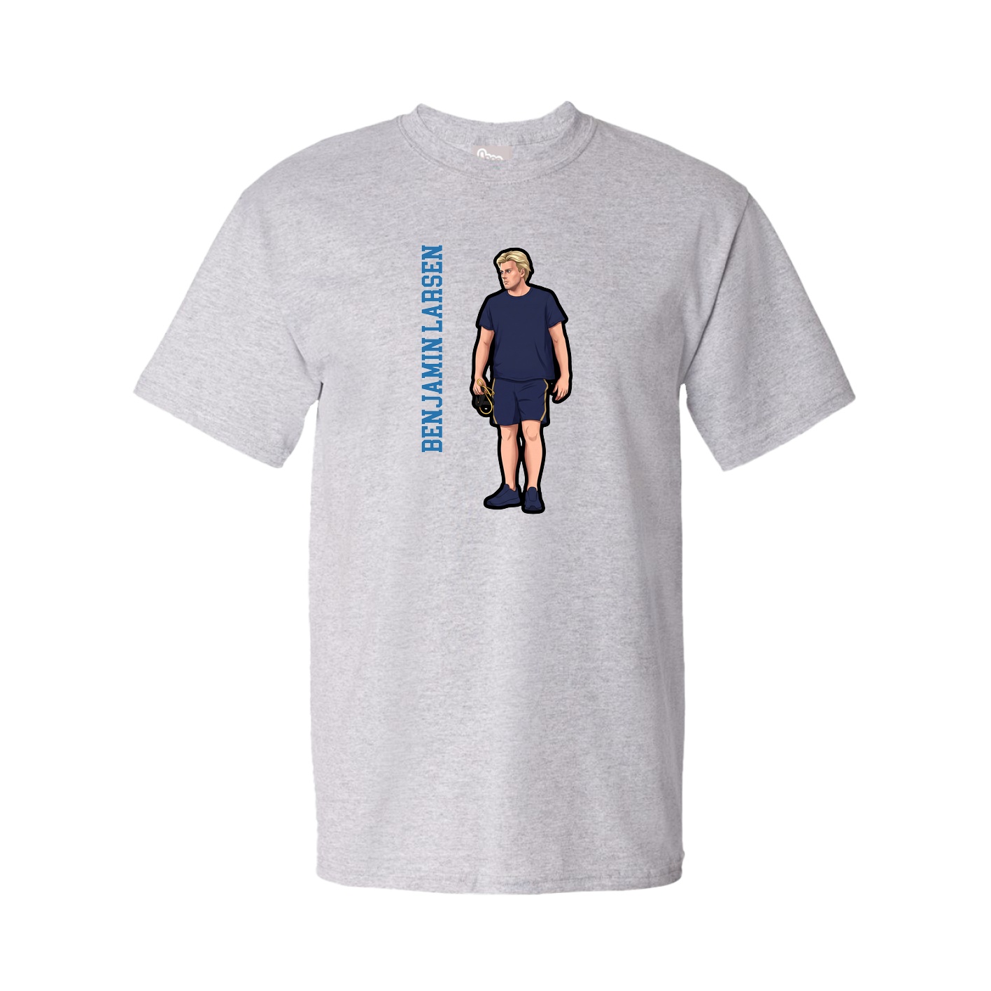 Tee — Name Vertical in Grey