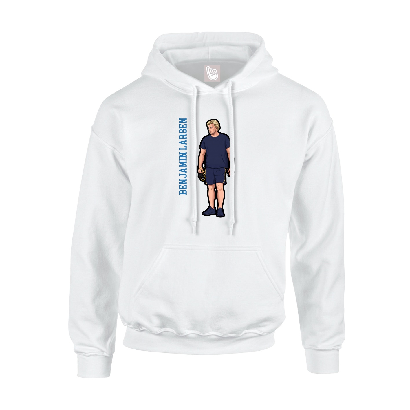 Youth Hoodie — Name Vertical in White