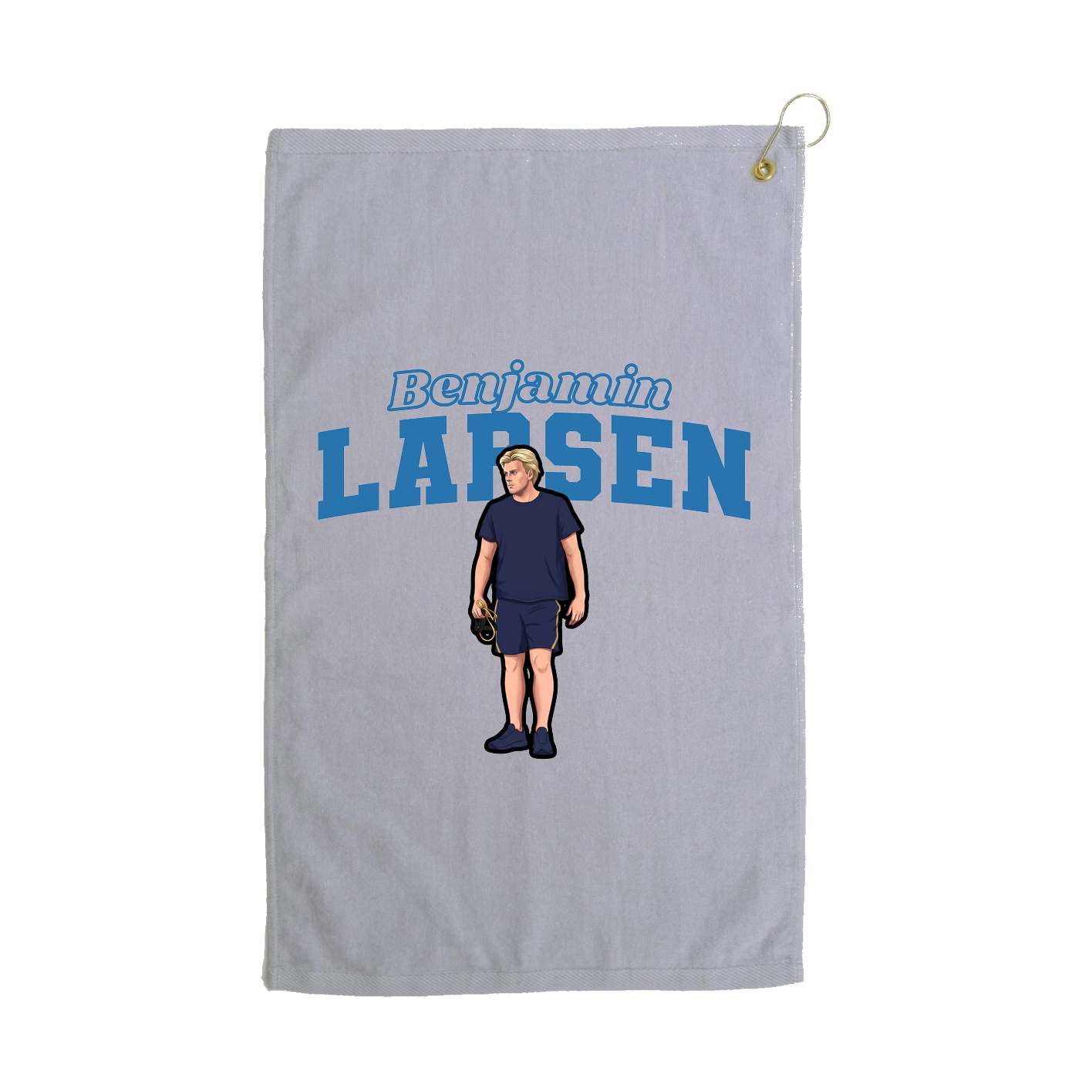 Golf Towel — Name Arch in Grey