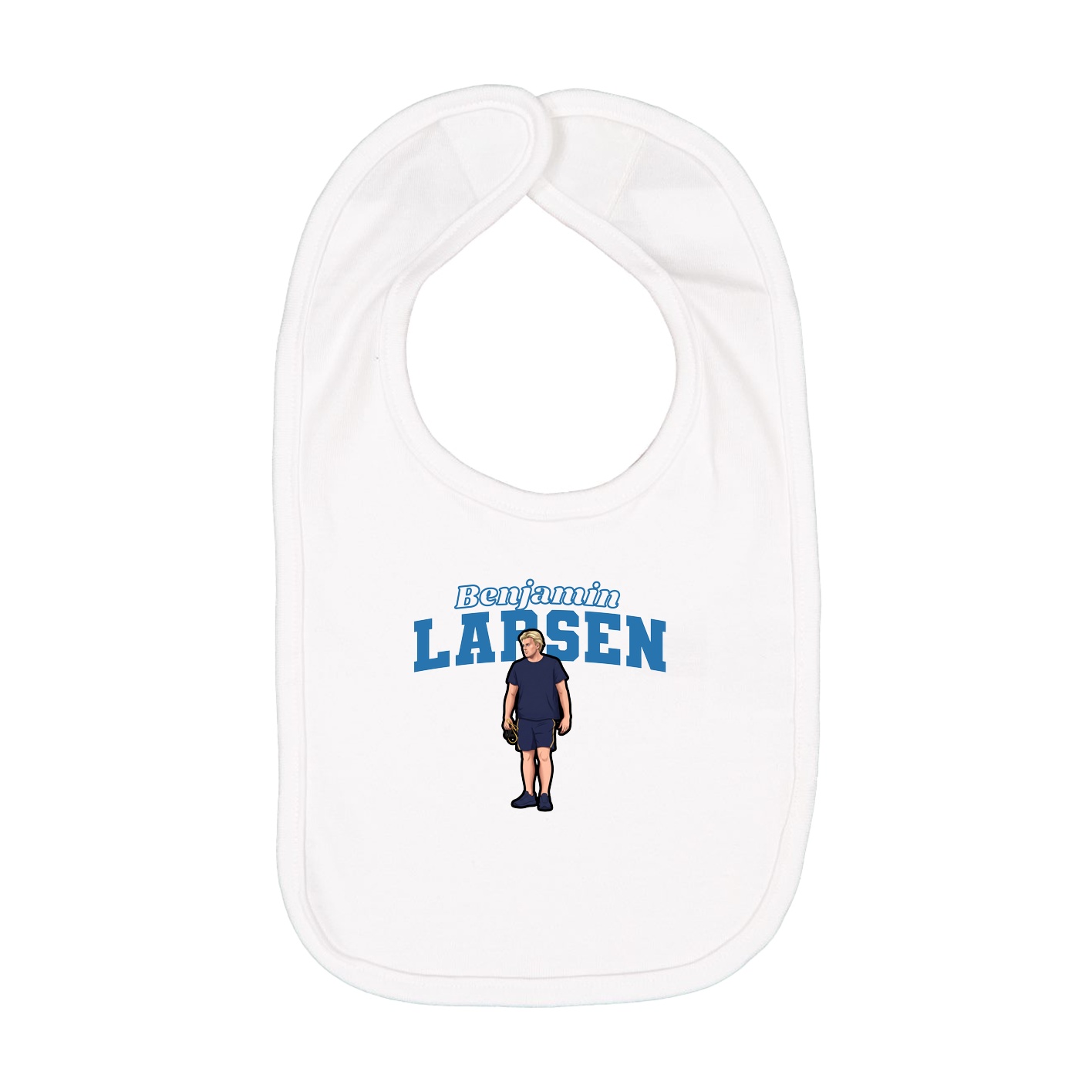 Infant Bib — Name Arch in White