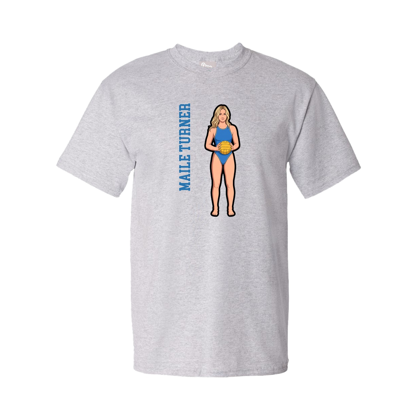 Tee — Name Vertical in Grey