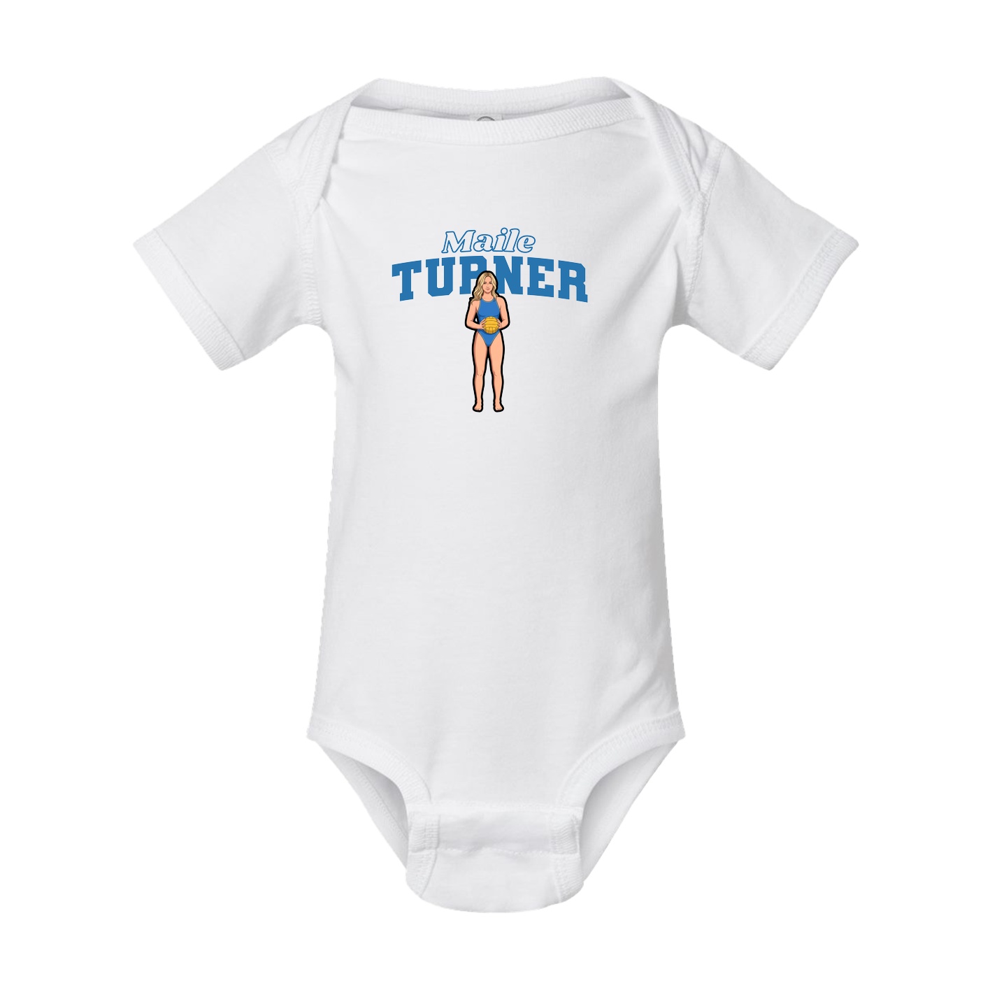 Baby Onesie — Name Arch in White
