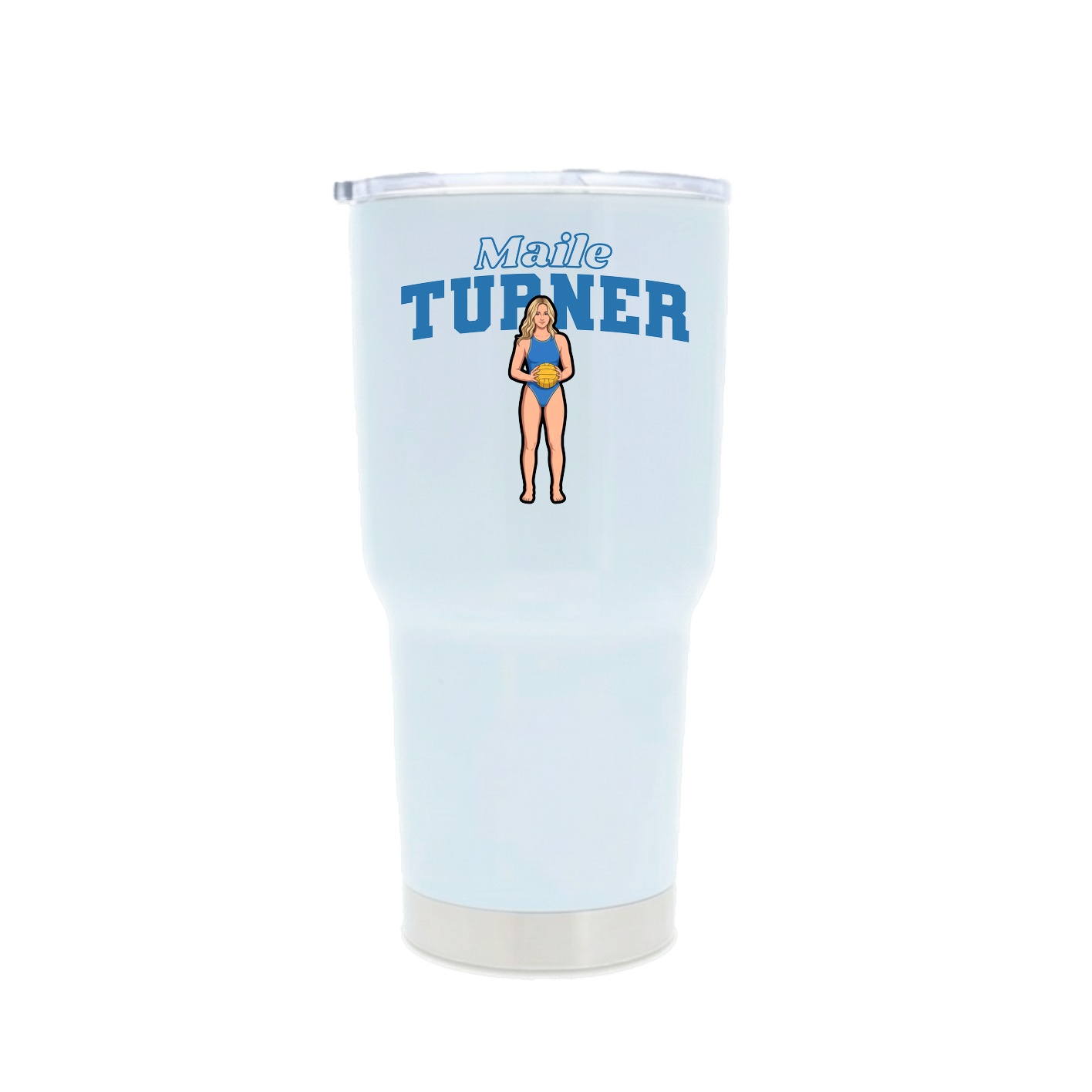 30oz Stainless Steel Tumbler — Name Arch in White