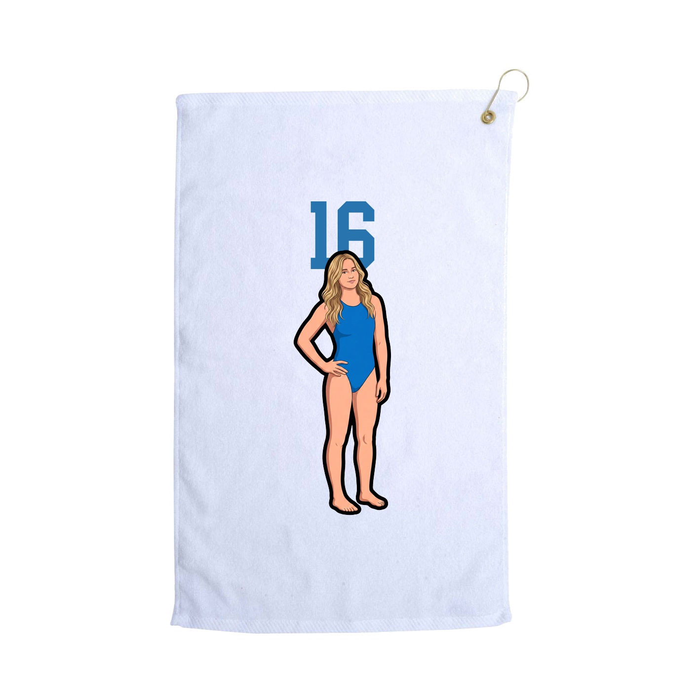 Golf Towel — Number Top in White