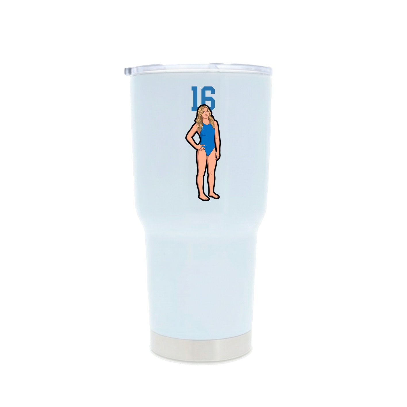 30oz Stainless Steel Tumbler — Number Top in White