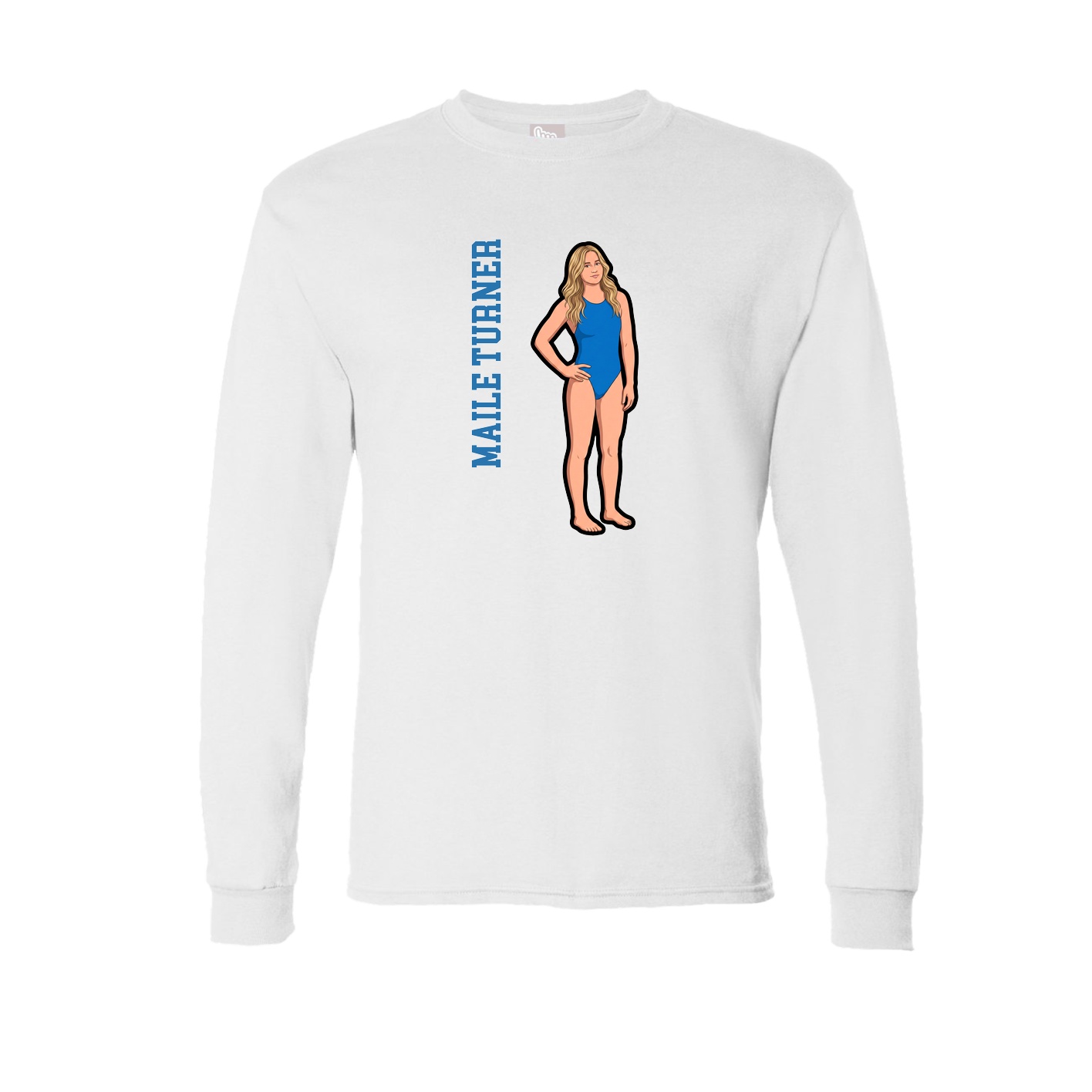 Long Sleeve Tee — Name Vertical in White