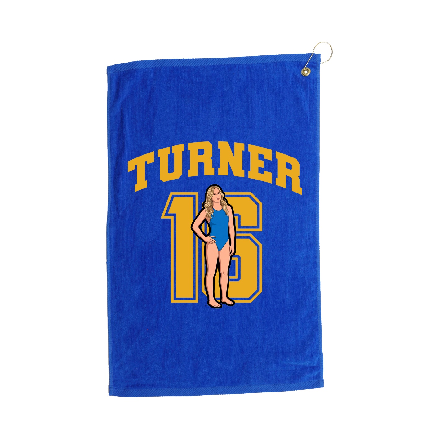 Golf Towel — Number in Royal