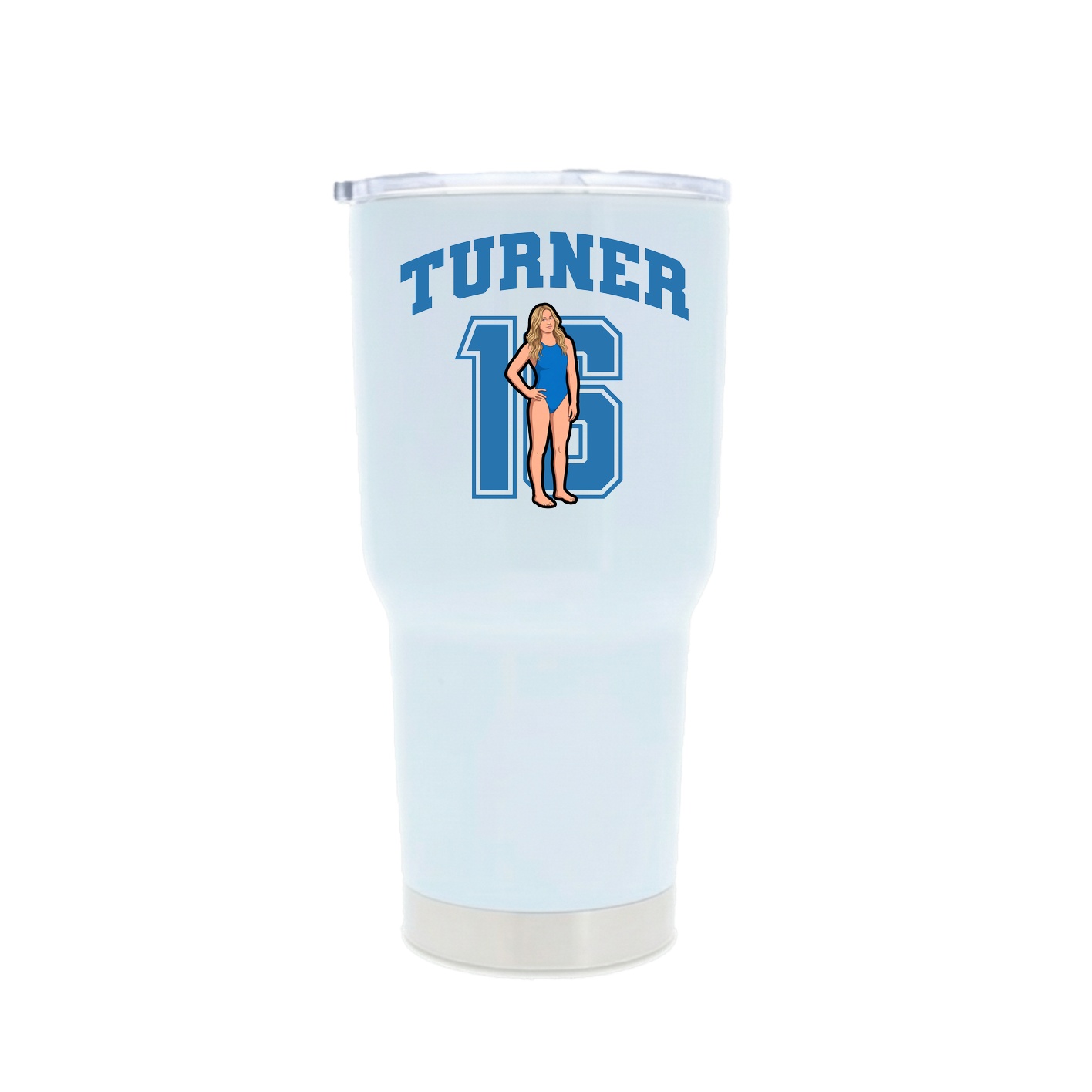 30oz Stainless Steel Tumbler — Number in White