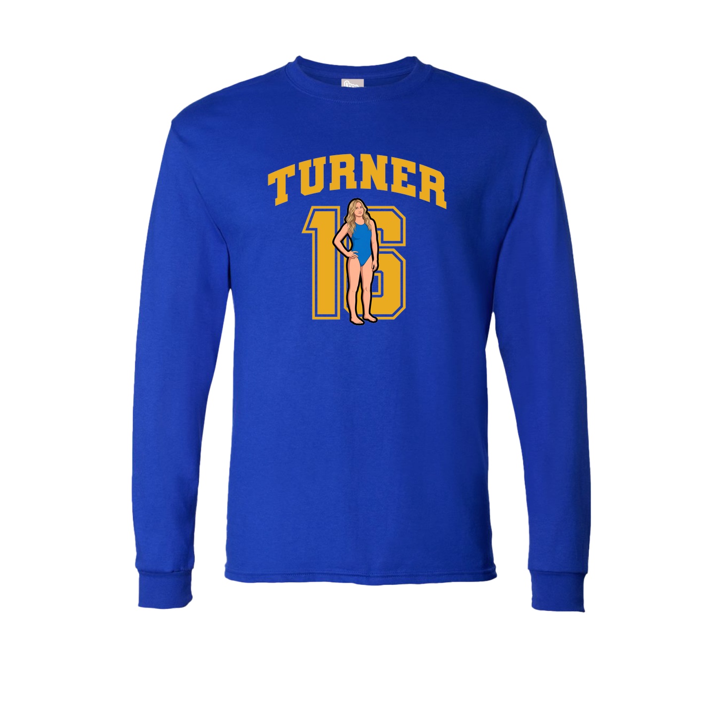 Long Sleeve Tee — Number in Royal