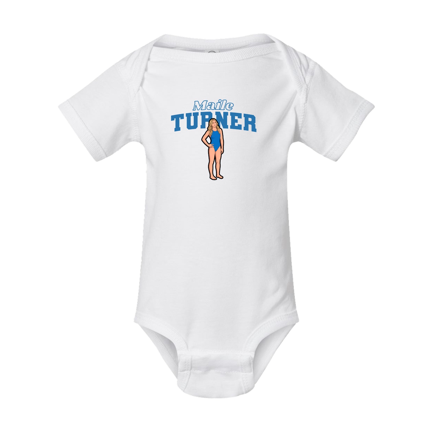Baby Onesie — Name Arch in White