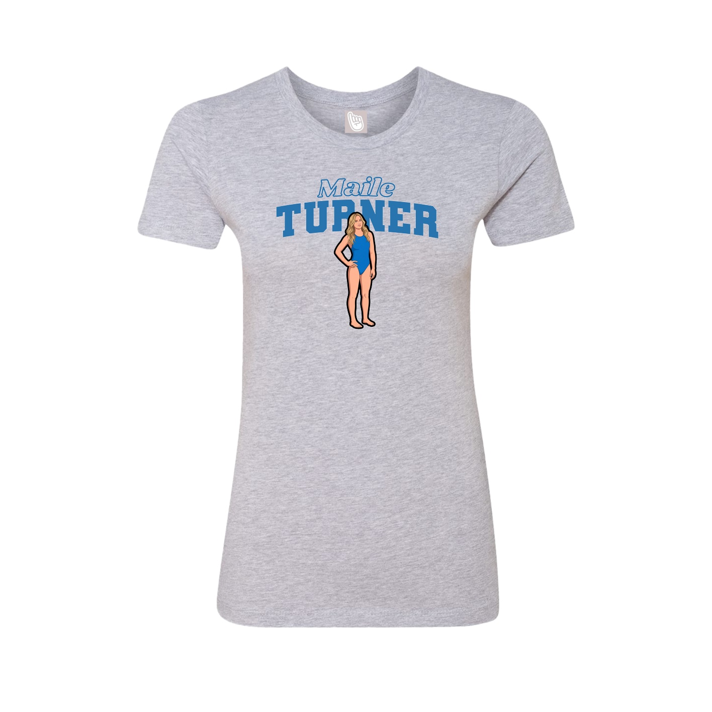 Fitted Women's Tee — Name Arch in Grey