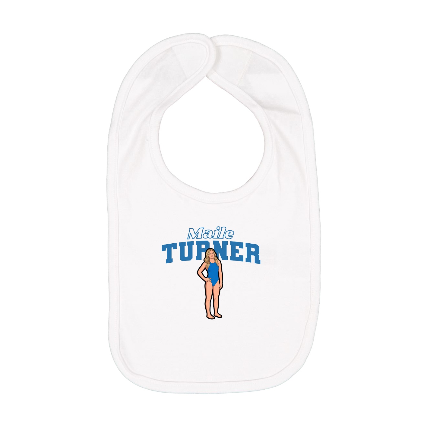 Infant Bib — Name Arch in White