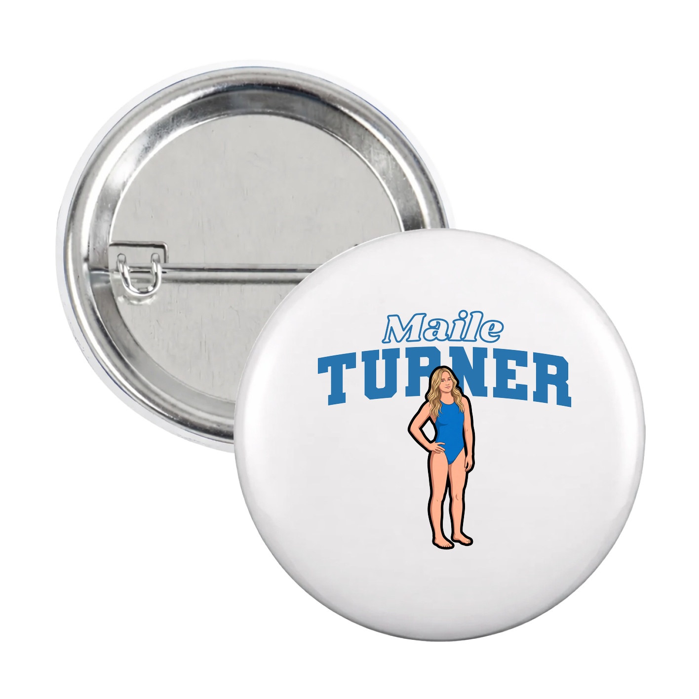 Game Day Button — Name Arch in White