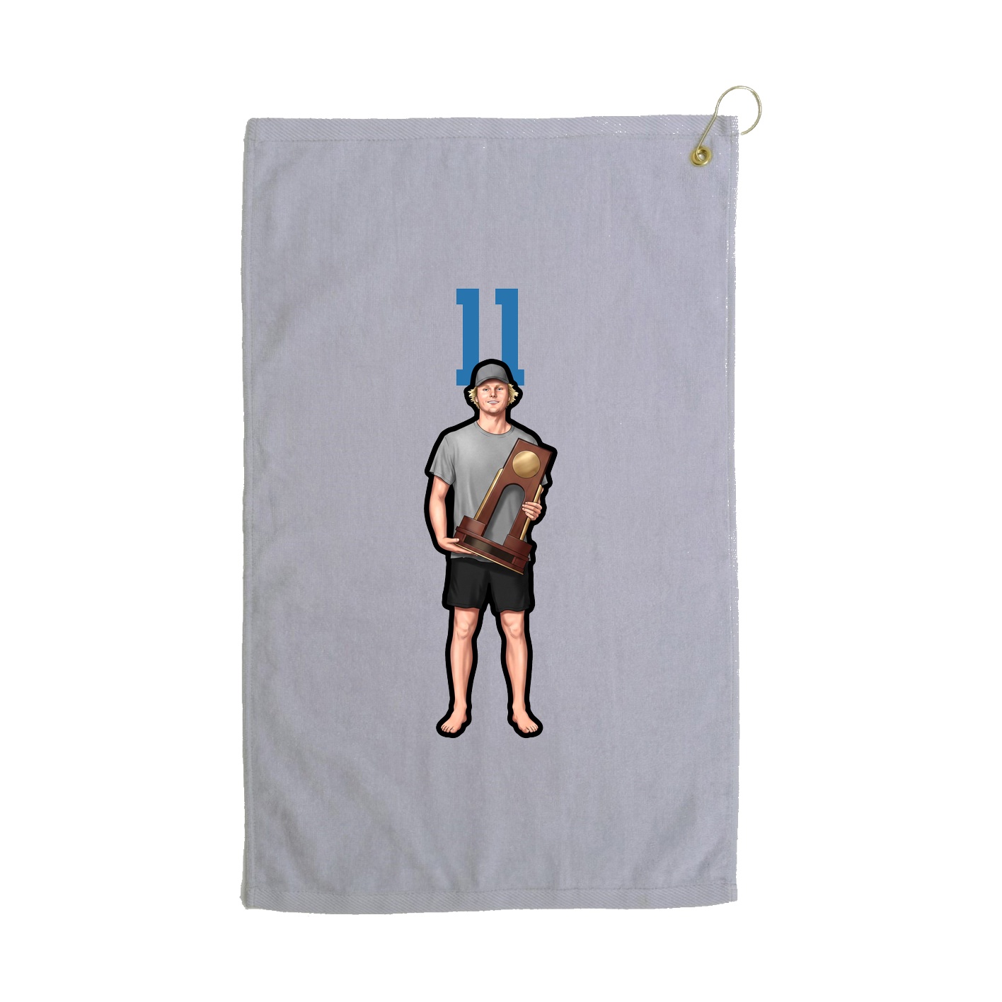 Golf Towel — Number Top in Grey