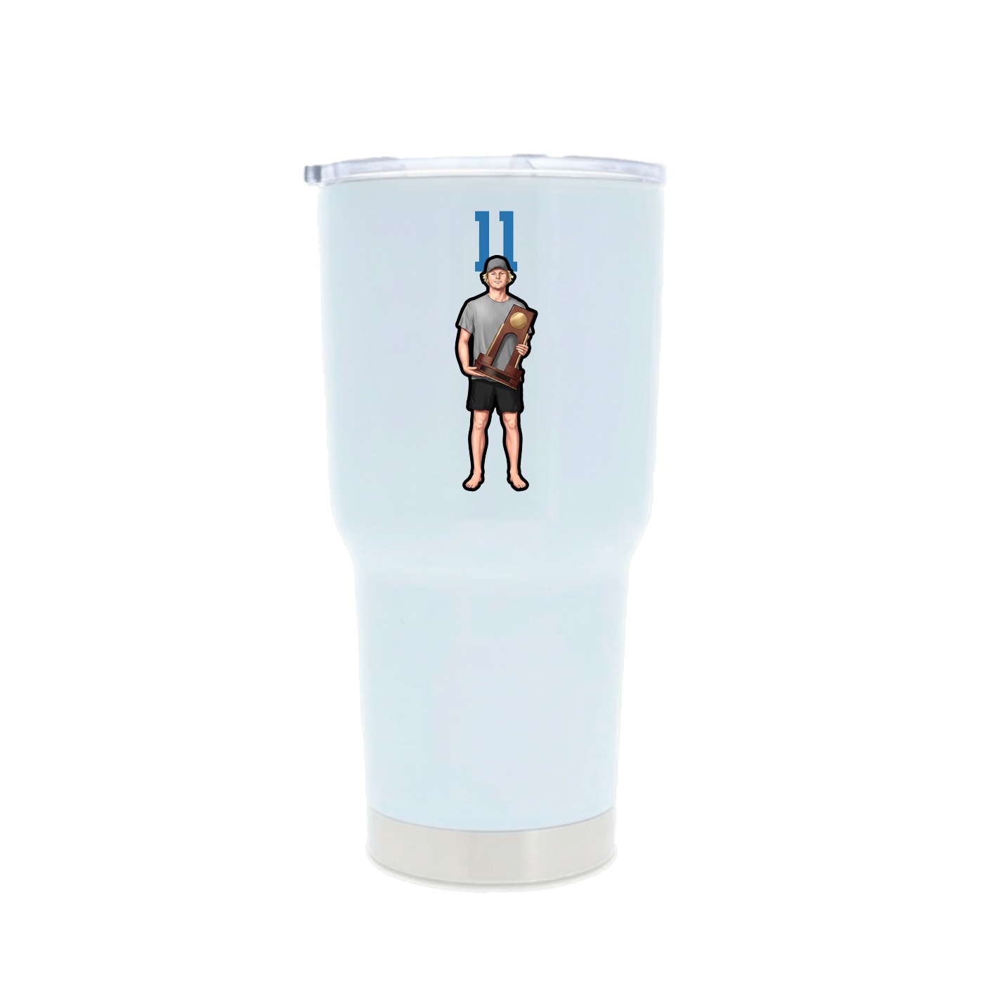 30oz Stainless Steel Tumbler — Number Top in White