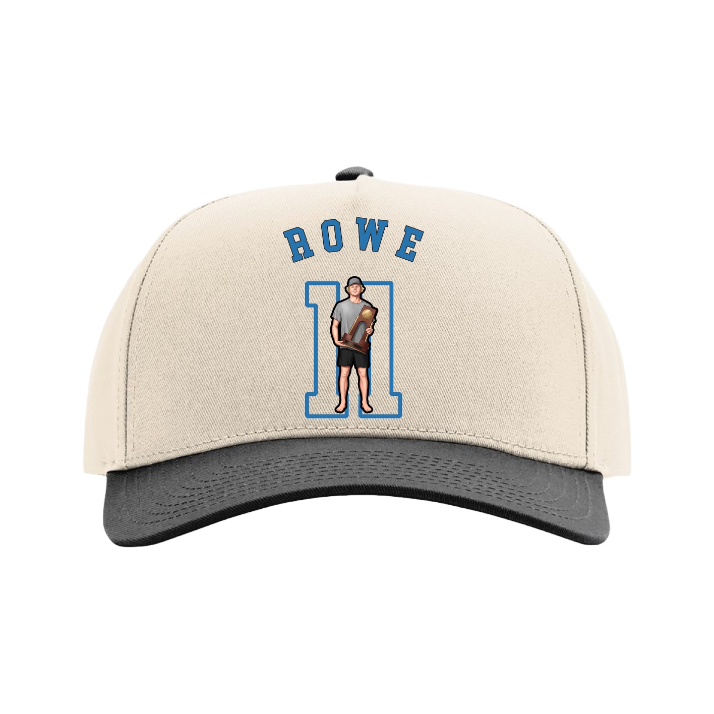 Full Fabric Five-Panel Champ Cap — Shirsey Arch in Cream/Black