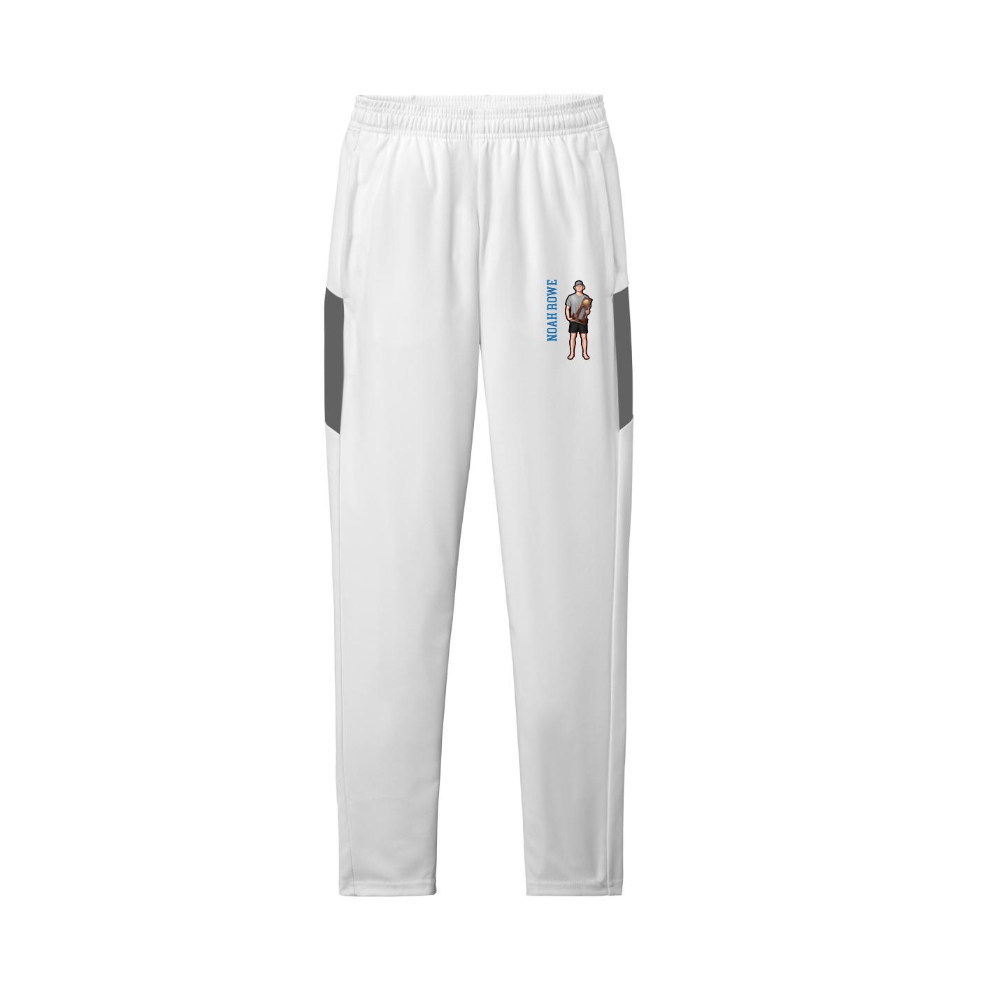 Team Travel Pant — Name Vertical in White/Grey