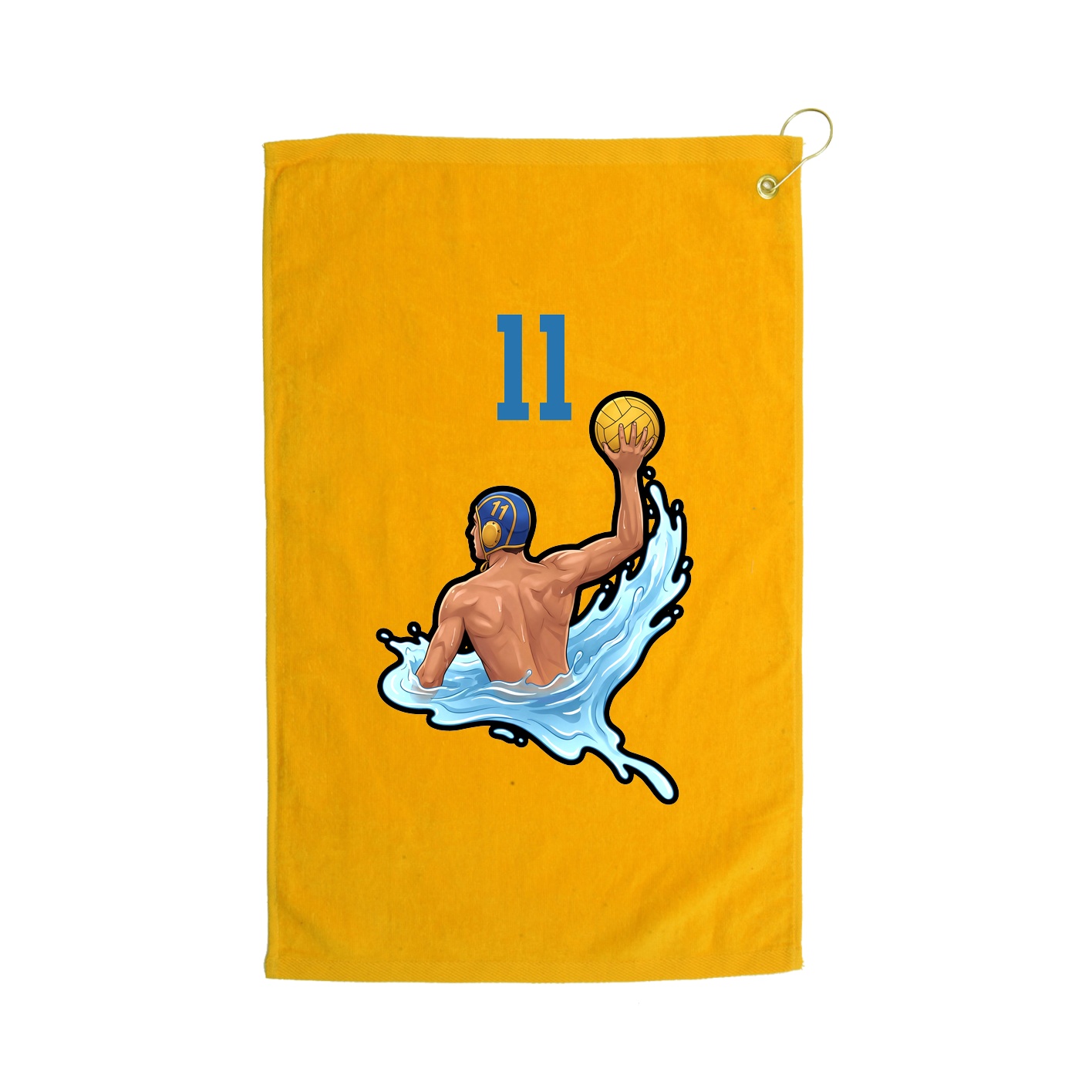 Golf Towel — Number Top in Gold