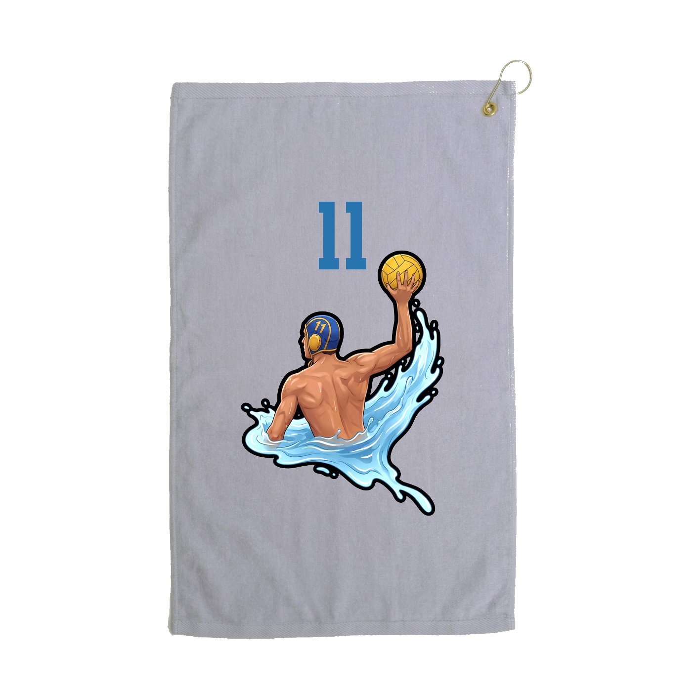 Golf Towel — Number Top in Grey