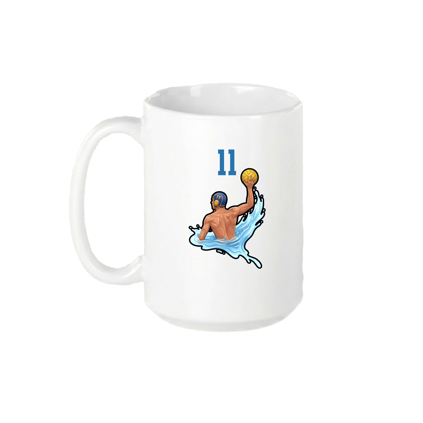15oz Coffee Mug — Number Top in White