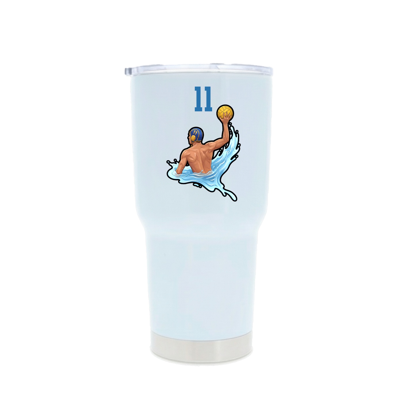 30oz Stainless Steel Tumbler — Number Top in White